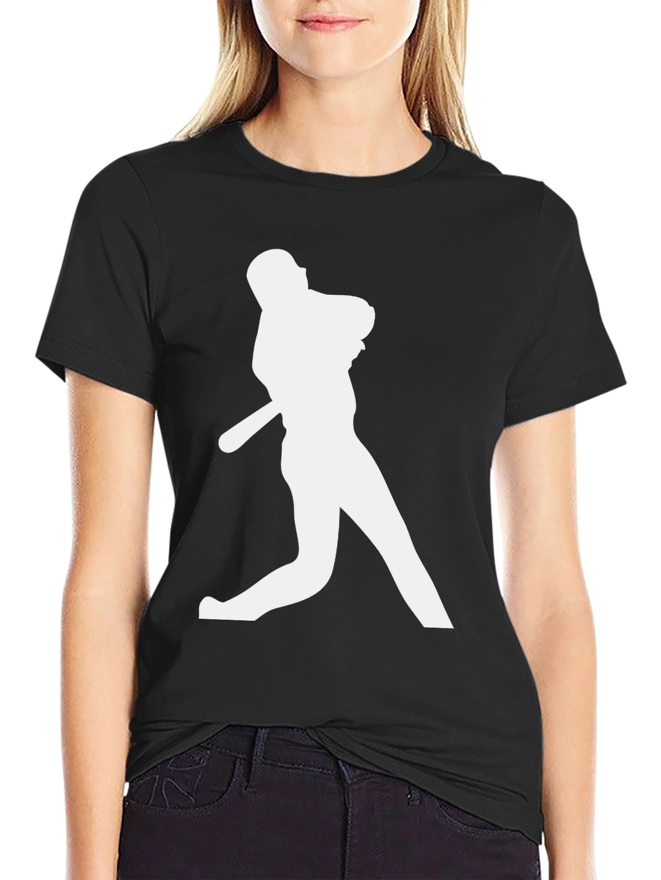 Baseball Silhouette Black T-Shirt