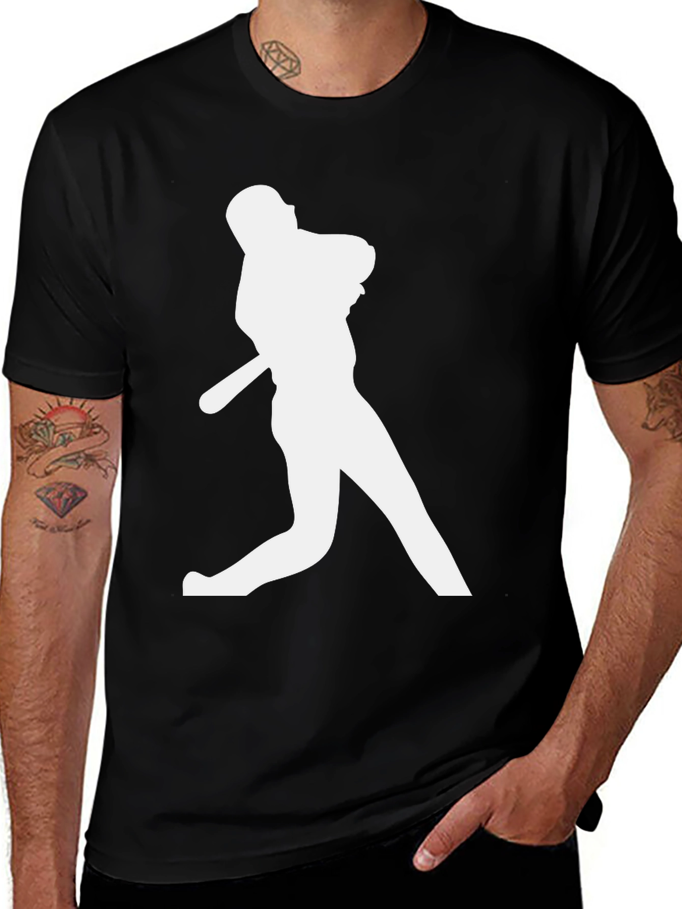 Baseball Silhouette Black T-Shirt