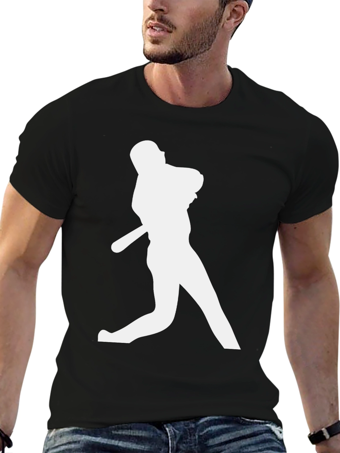 Baseball Silhouette Black T-Shirt