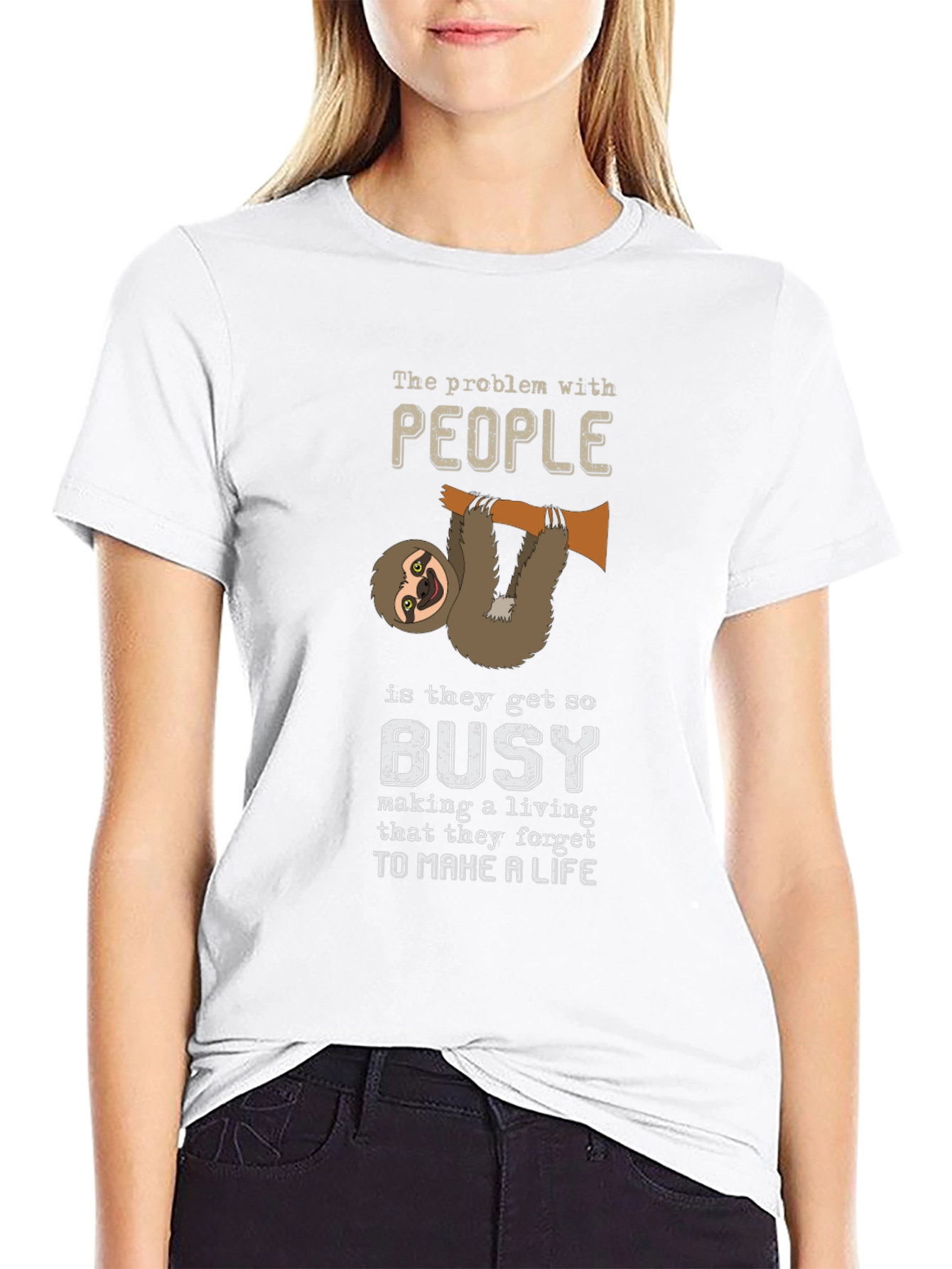 Sloth People Busy Funny T-Shirt