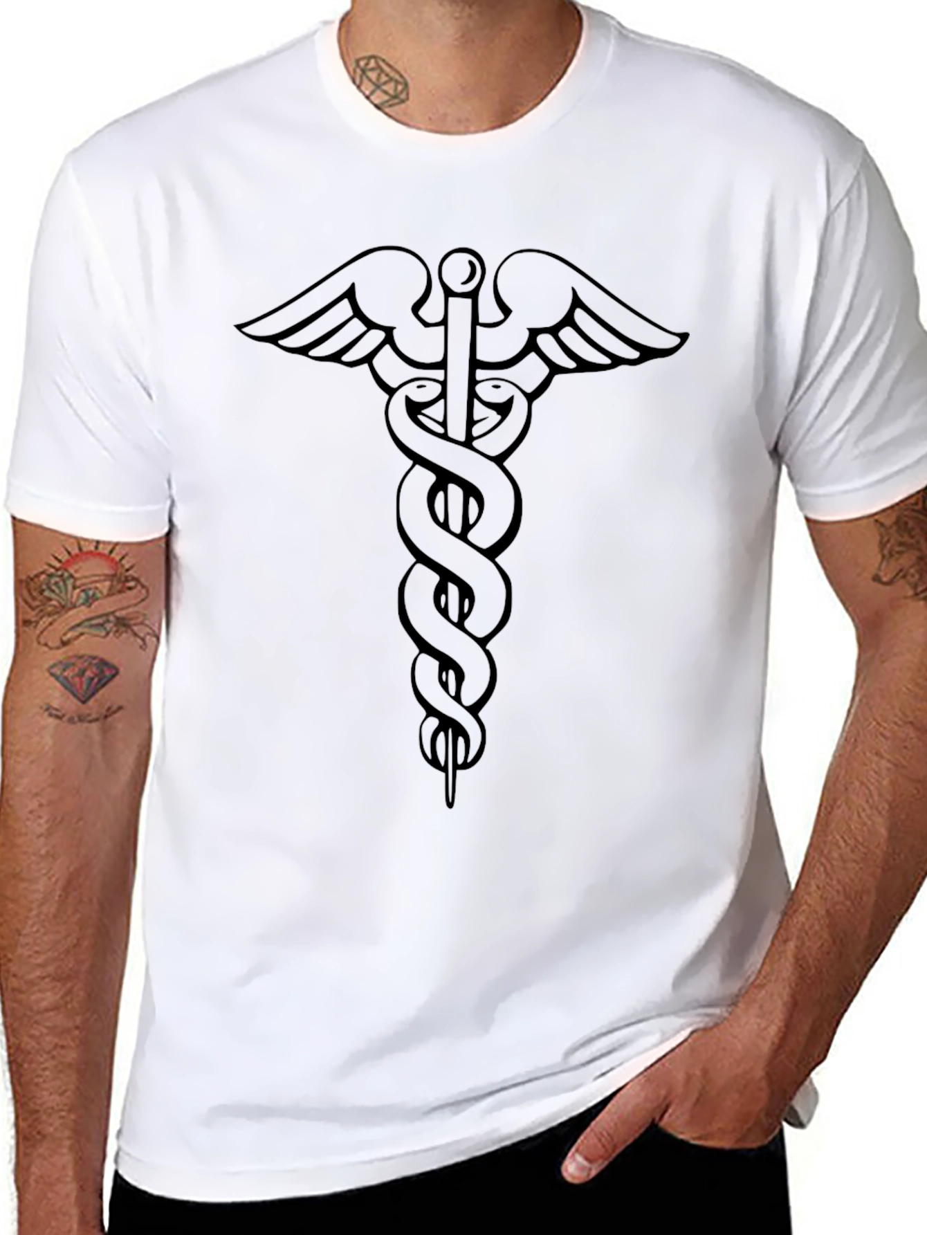 Caduceus Symbol T-Shirt - Medical Staff Apparel