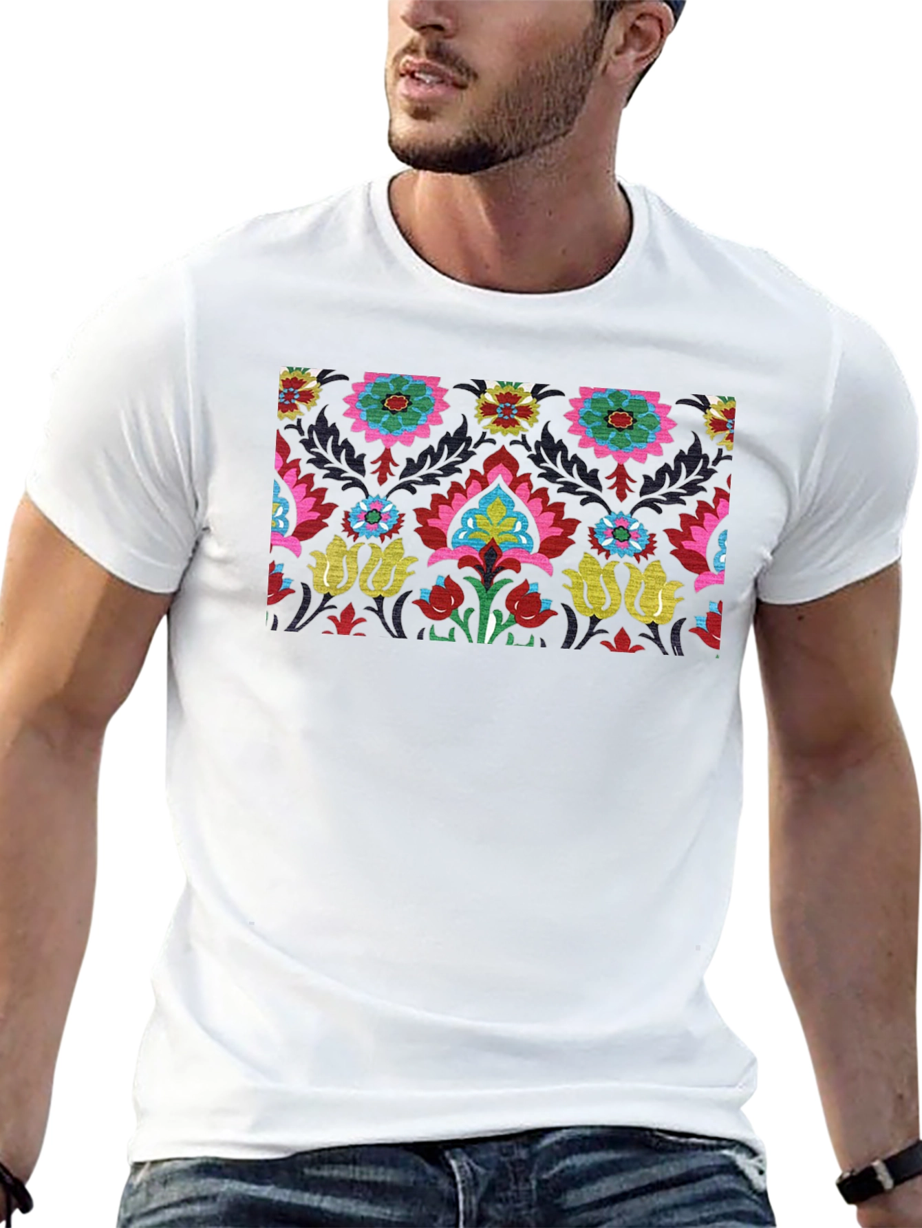 Suzani Print Black T-Shirt