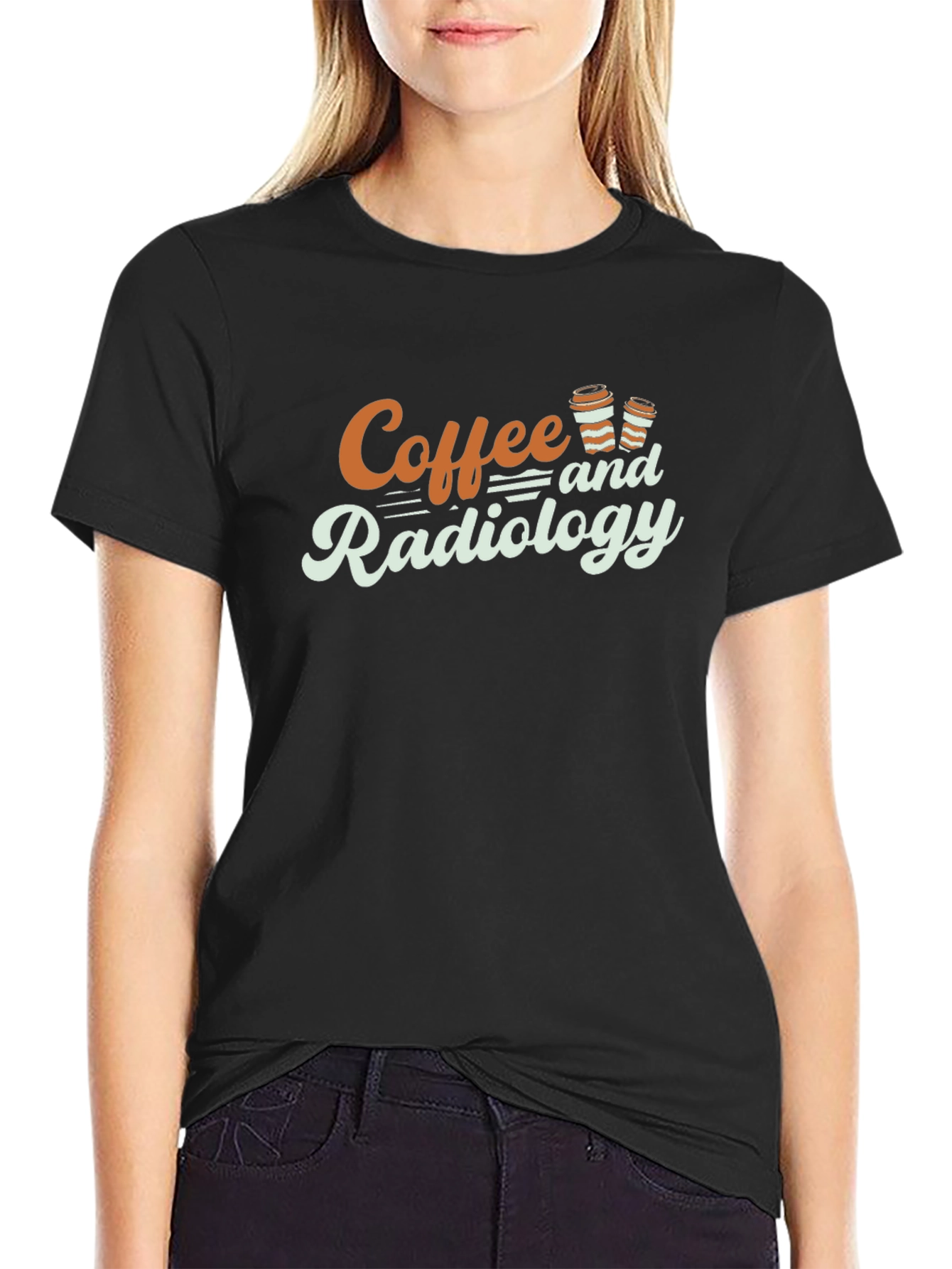 Coffee and Radiology Black Graphic Tee