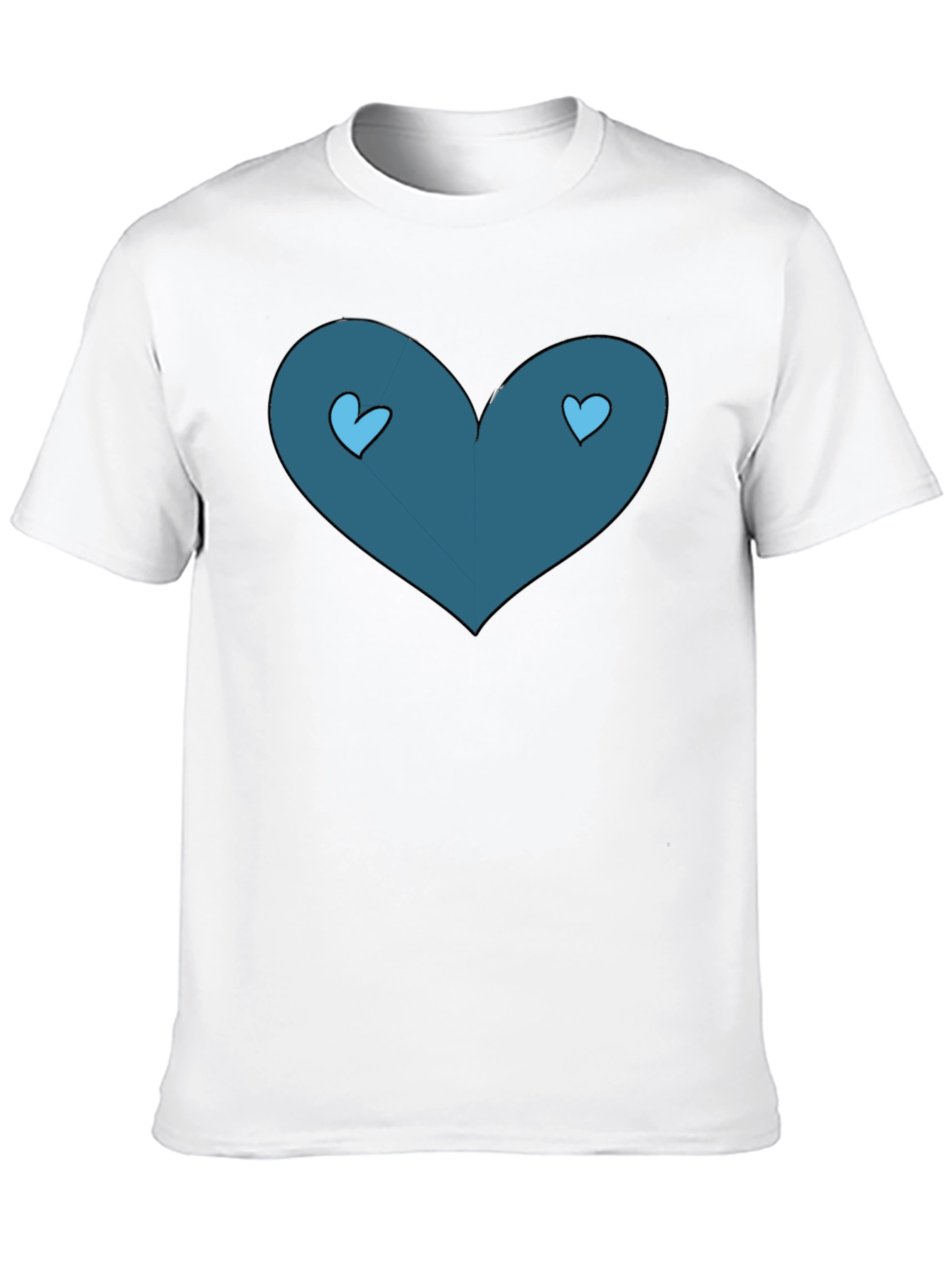 Black T-Shirt with Heart Graphic