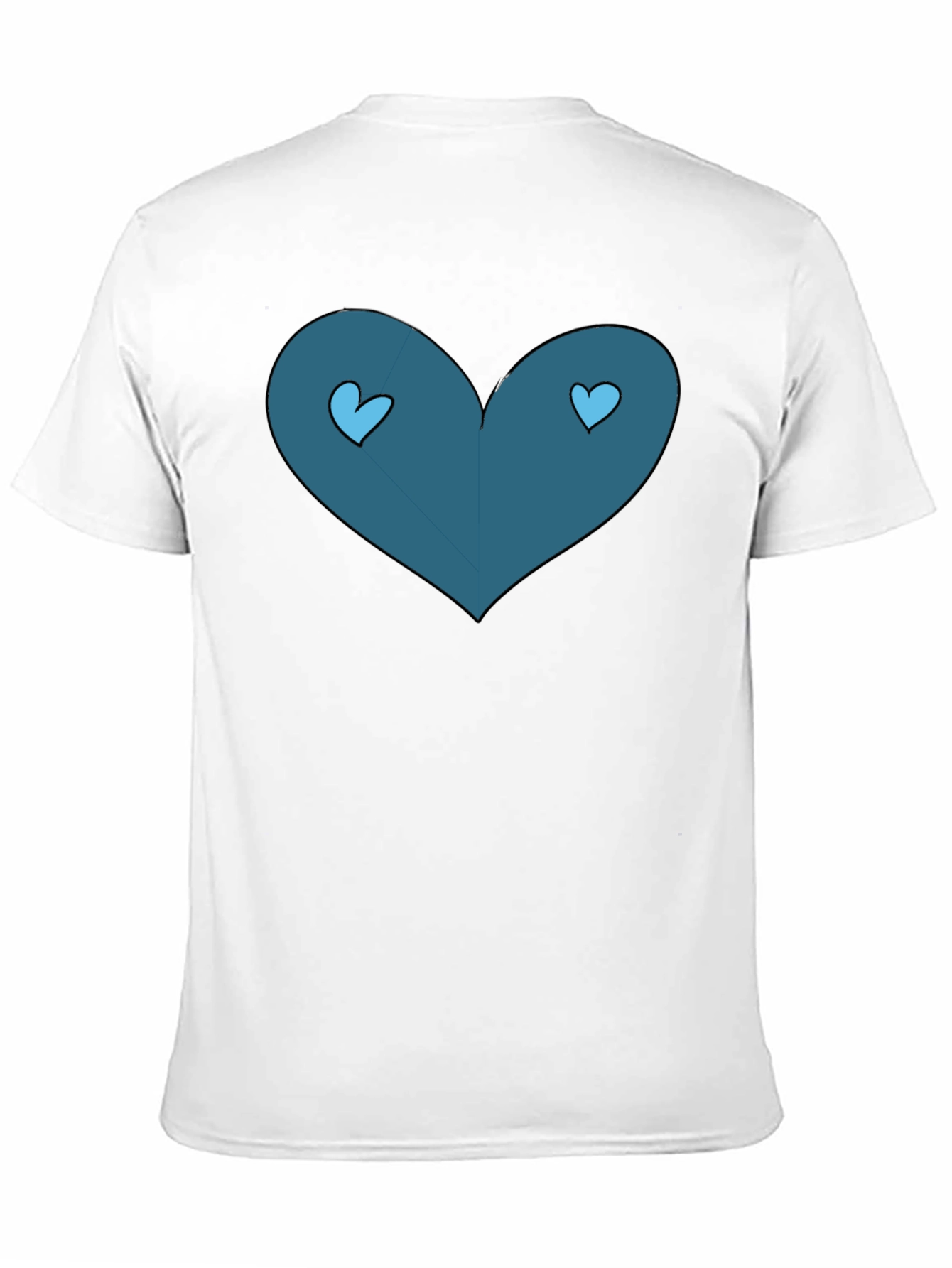 Black T-Shirt with Heart Graphic