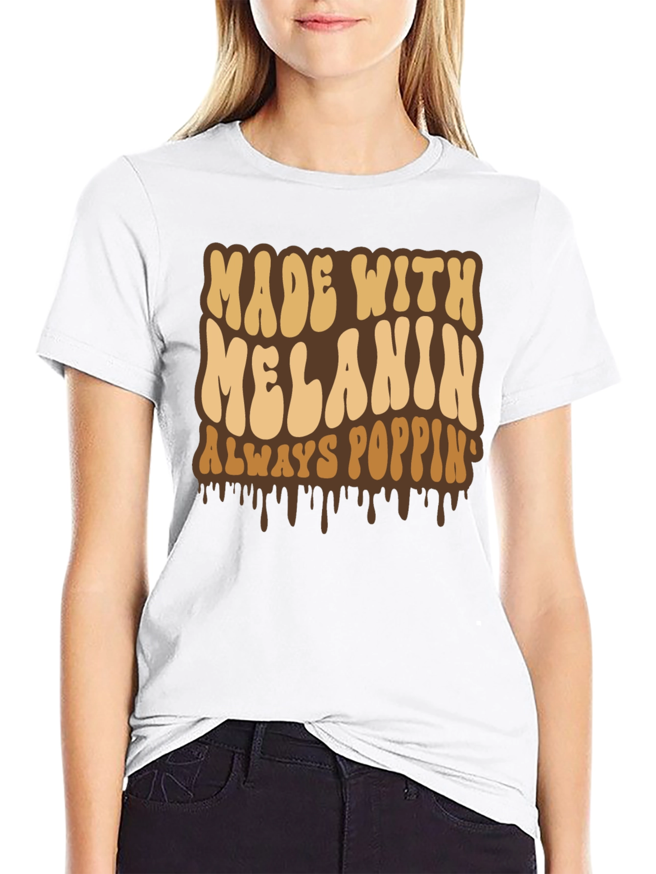 Made with Melanin T-Shirt - Always Poppin Black Tee