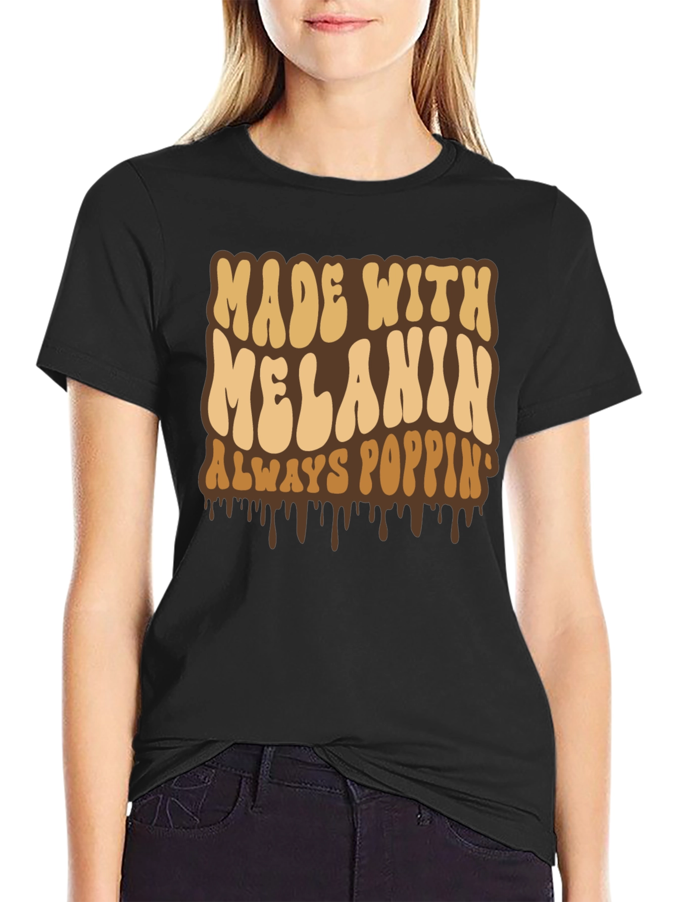 Made with Melanin T-Shirt - Always Poppin Black Tee