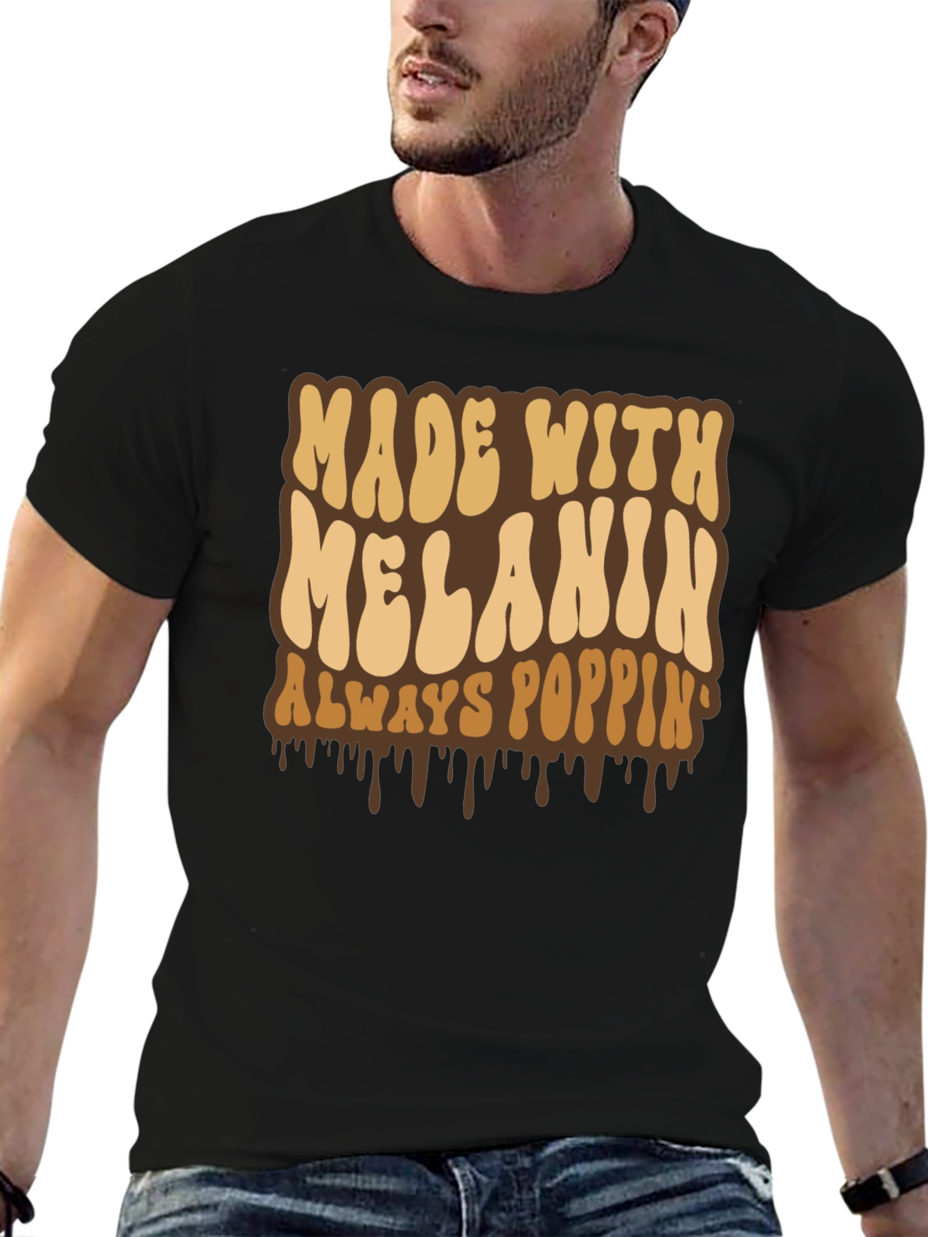 Made with Melanin T-Shirt - Always Poppin Black Tee