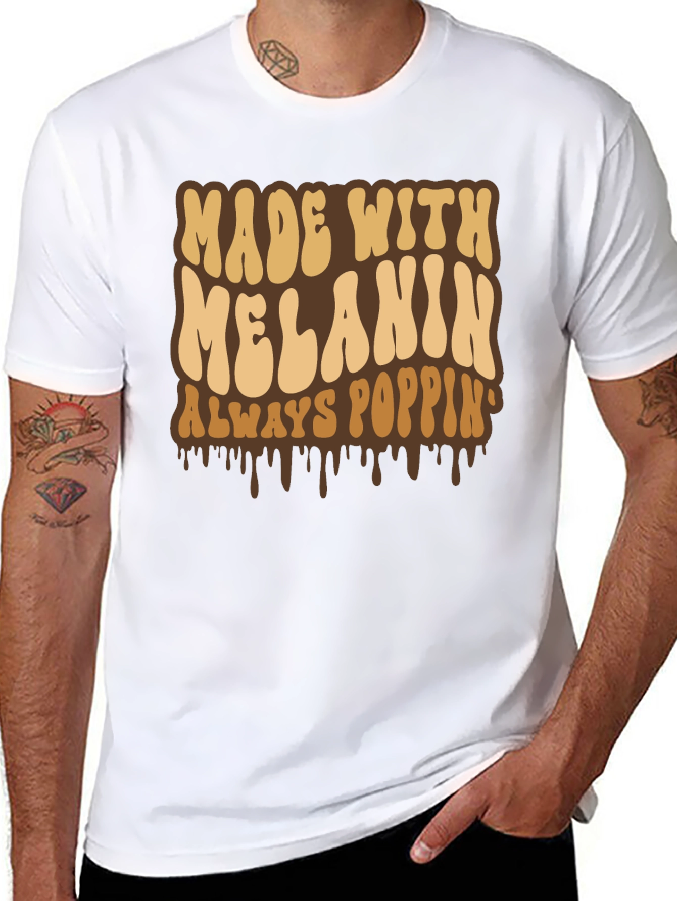 Made with Melanin T-Shirt - Always Poppin Black Tee