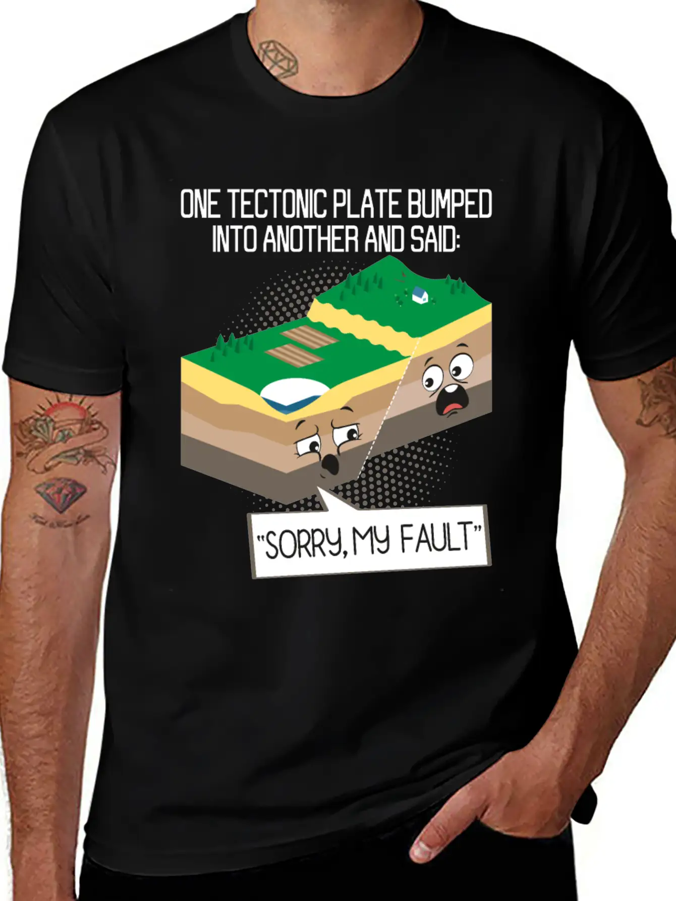 Tectonic Plate Geology Earth Science Teacher Unisex Casual T-Shirt – Clean Design For Daily Comfort