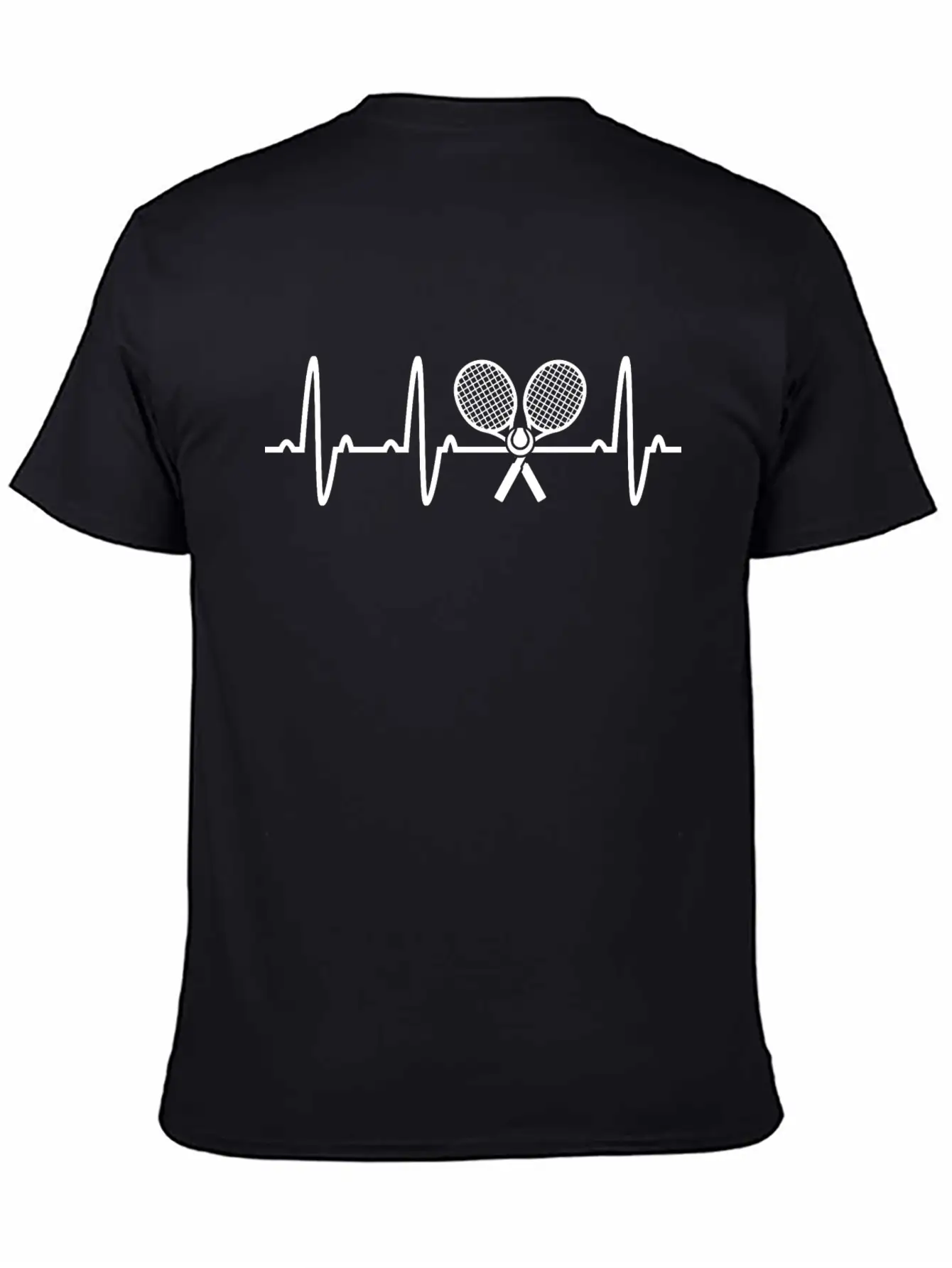 Tennis Racket Tee Heartbeat Love EKG Tshirt Unisex Casual T-Shirt – Clean Design For Daily Comfort