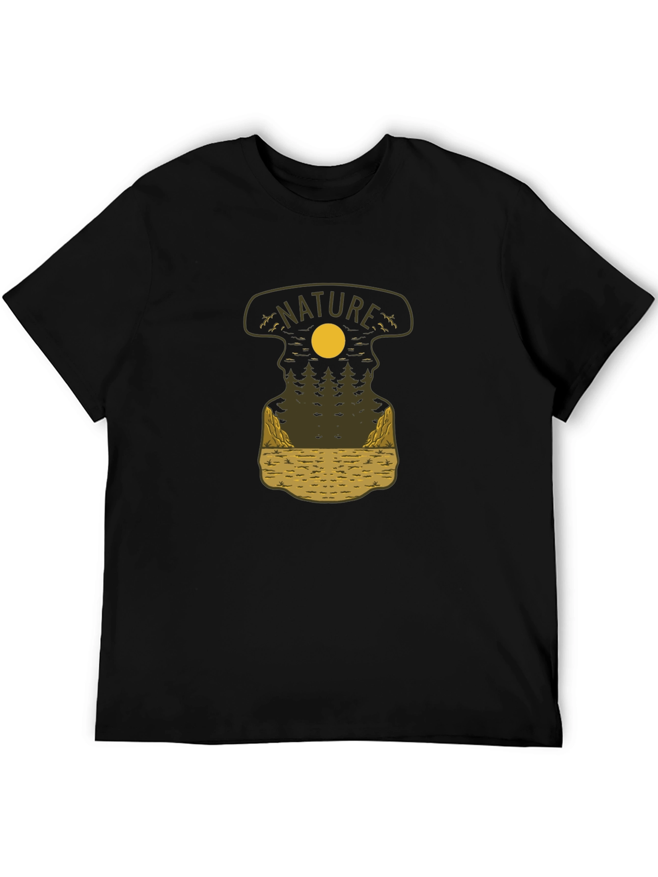 Nature Graphic Tee - Black Cotton Blend