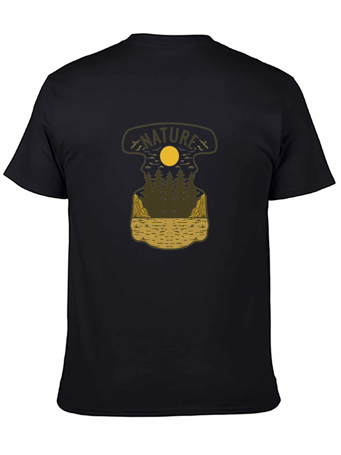 Nature Graphic Tee - Black Cotton Blend