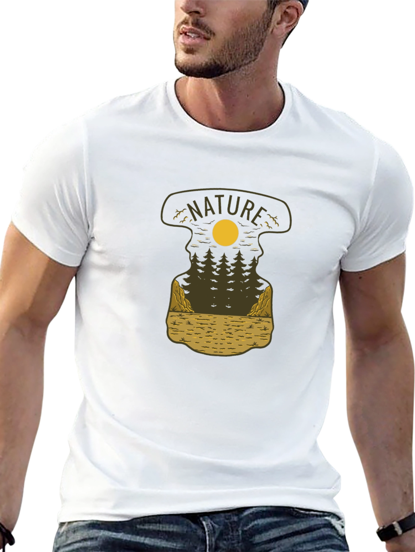 Nature Graphic Tee - Black Cotton Blend