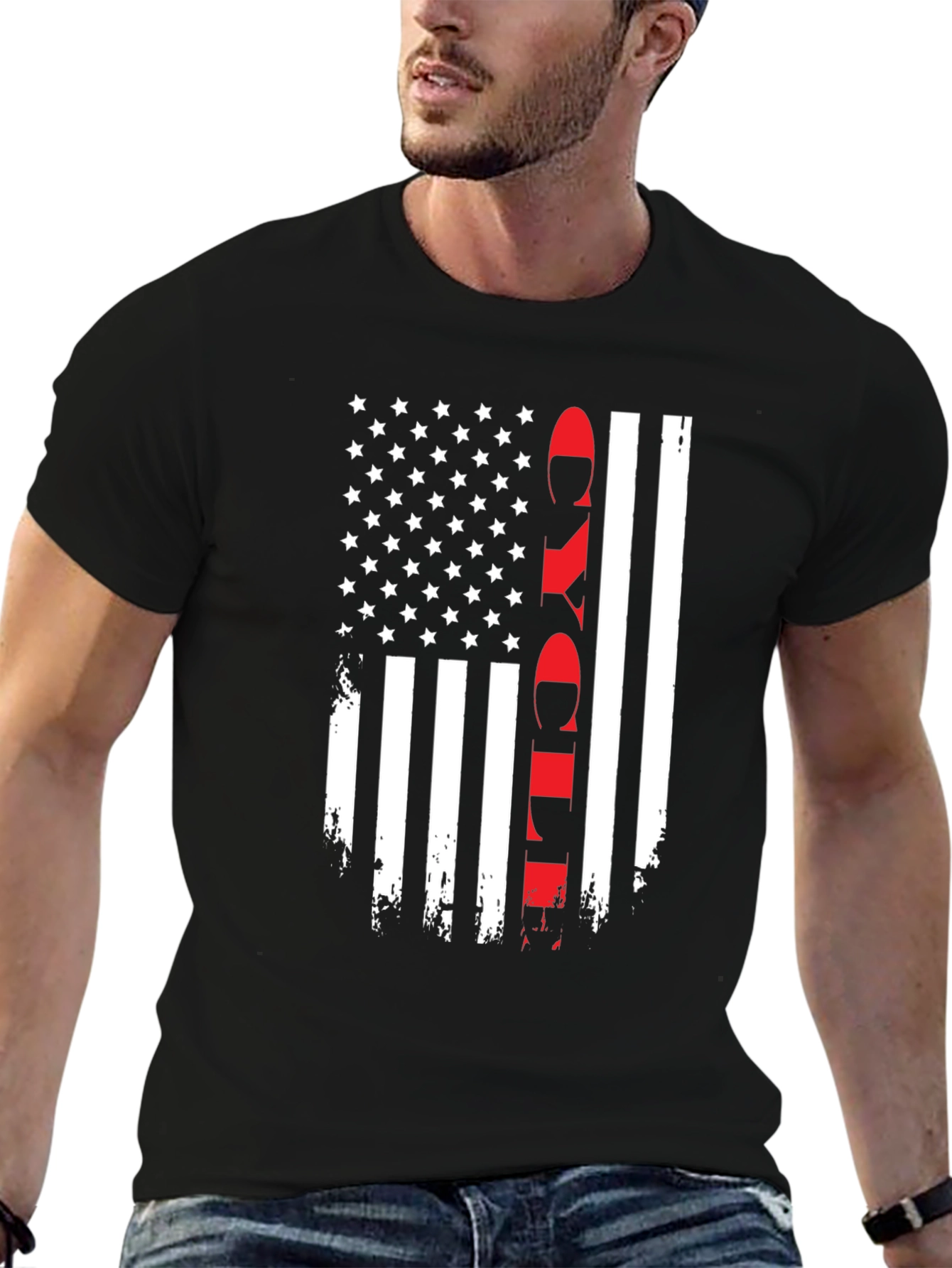 Distressed Flag Firefighter T-Shirt
