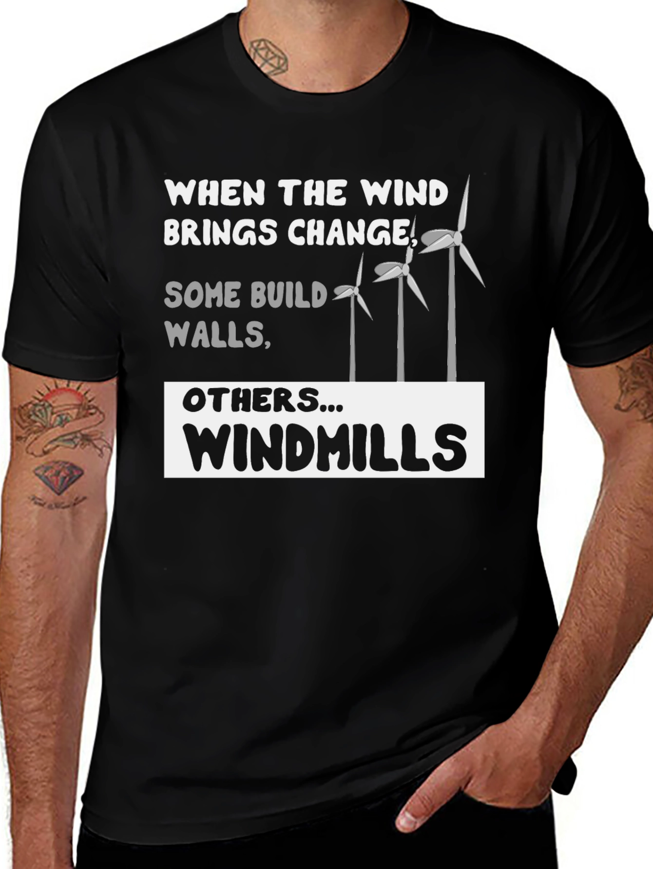 Windmills T-Shirt - When the Wind Brings Change Tee