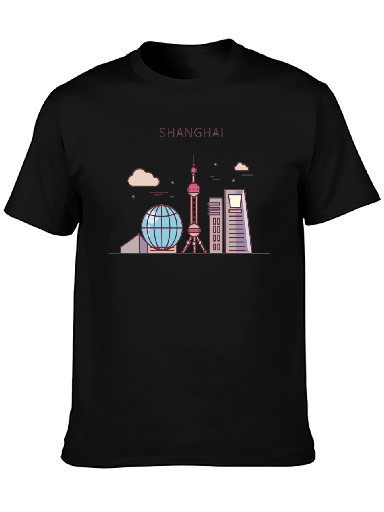 Shanghai Skyline Graphic Tee - Modern Design
