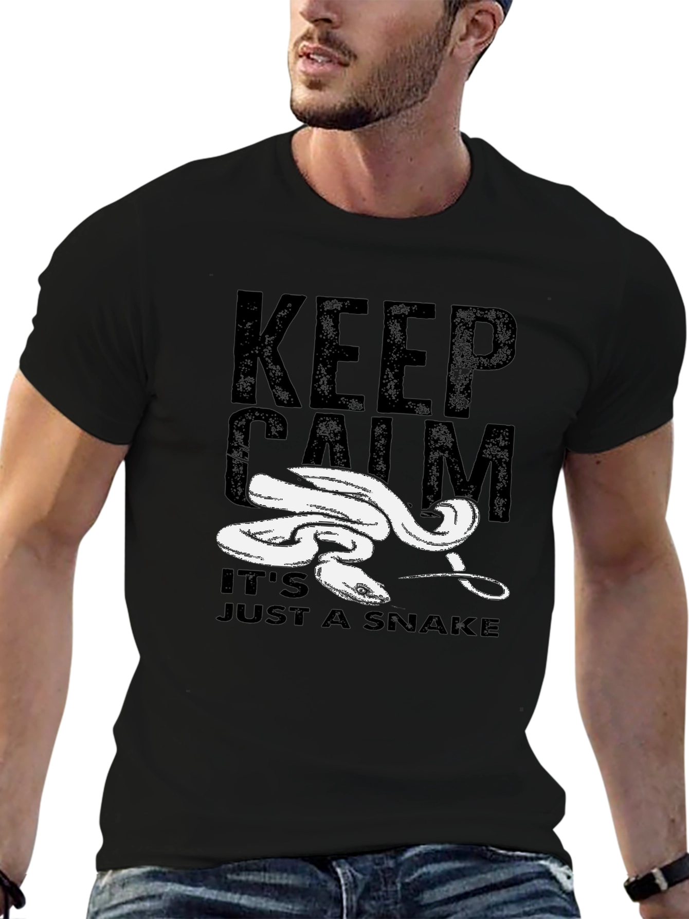 Keep Calm Snake Graphic T-Shirt