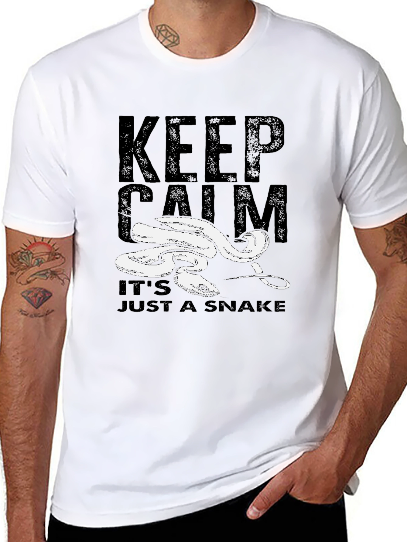 Keep Calm Snake Graphic T-Shirt