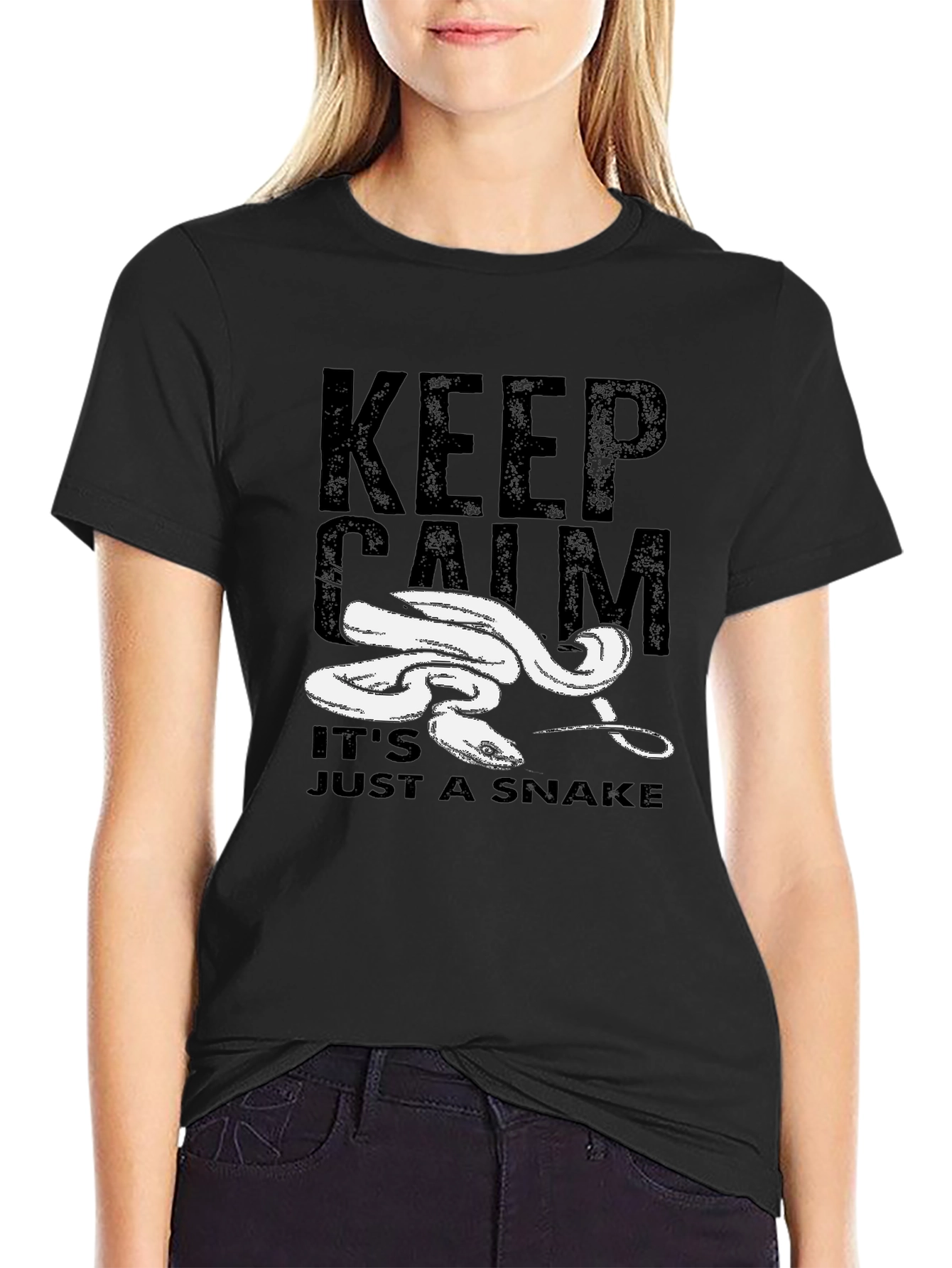 Keep Calm Snake Graphic T-Shirt