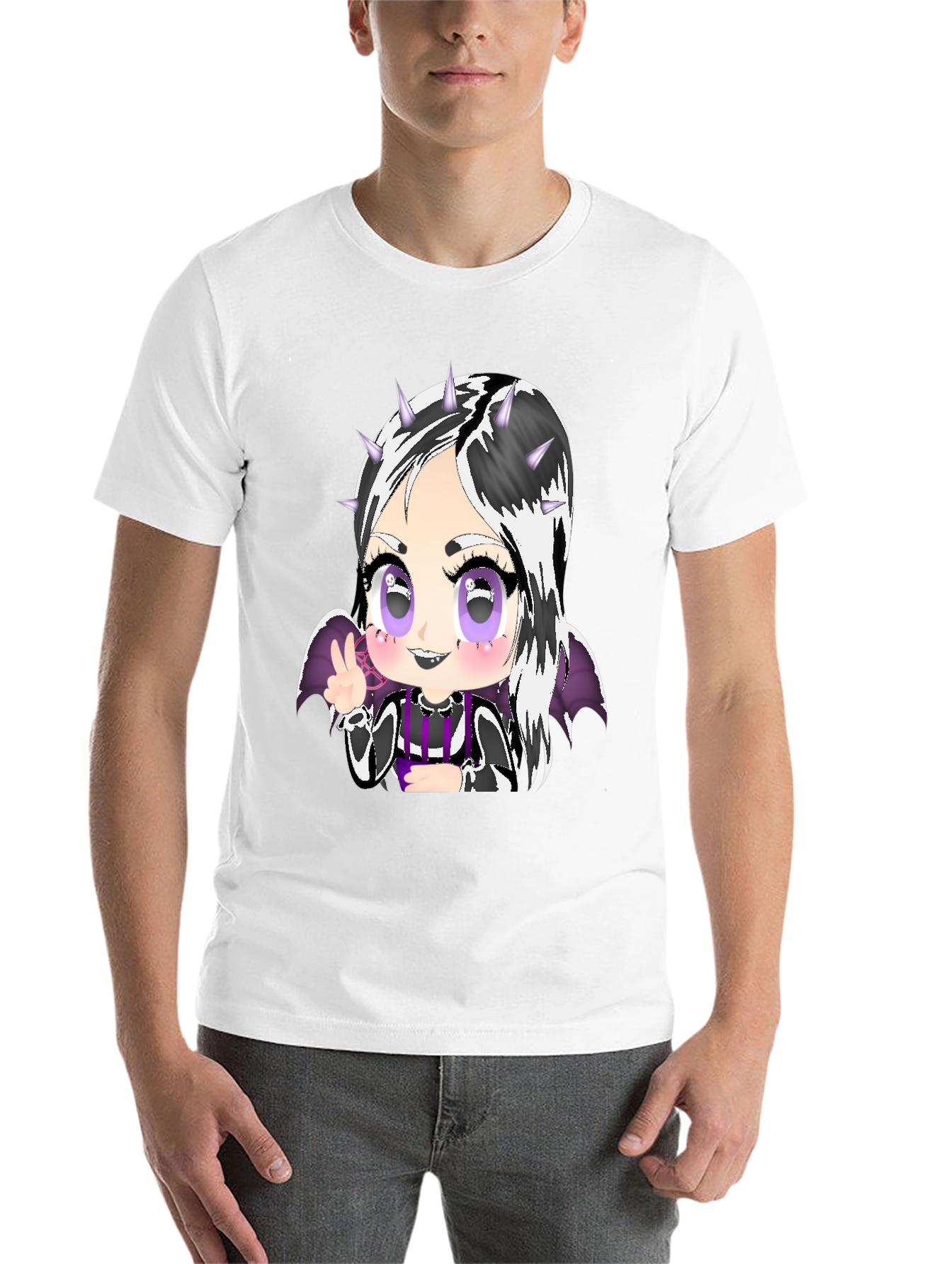 Gothic Anime Character Black T-Shirt