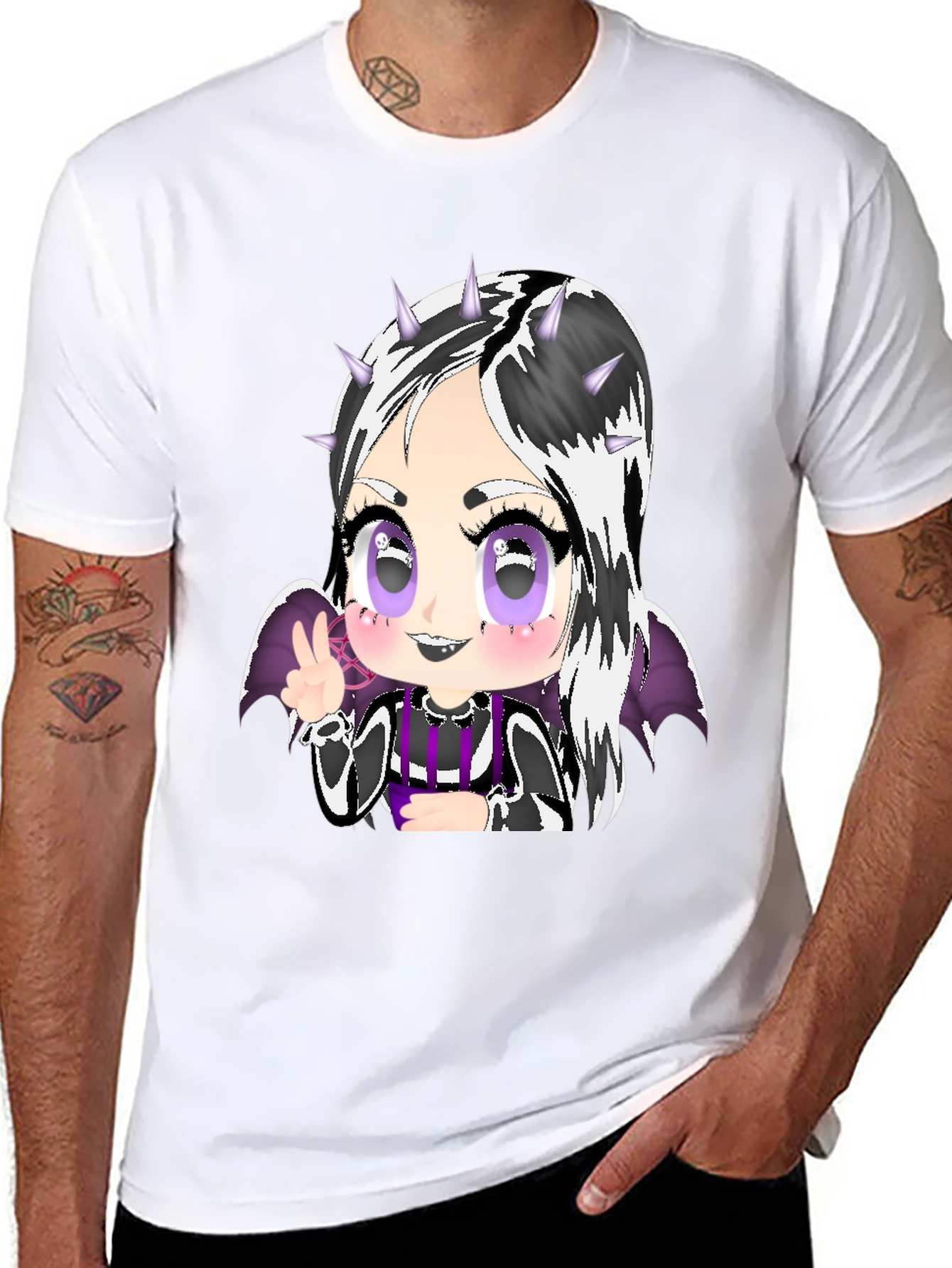 Gothic Anime Character Black T-Shirt