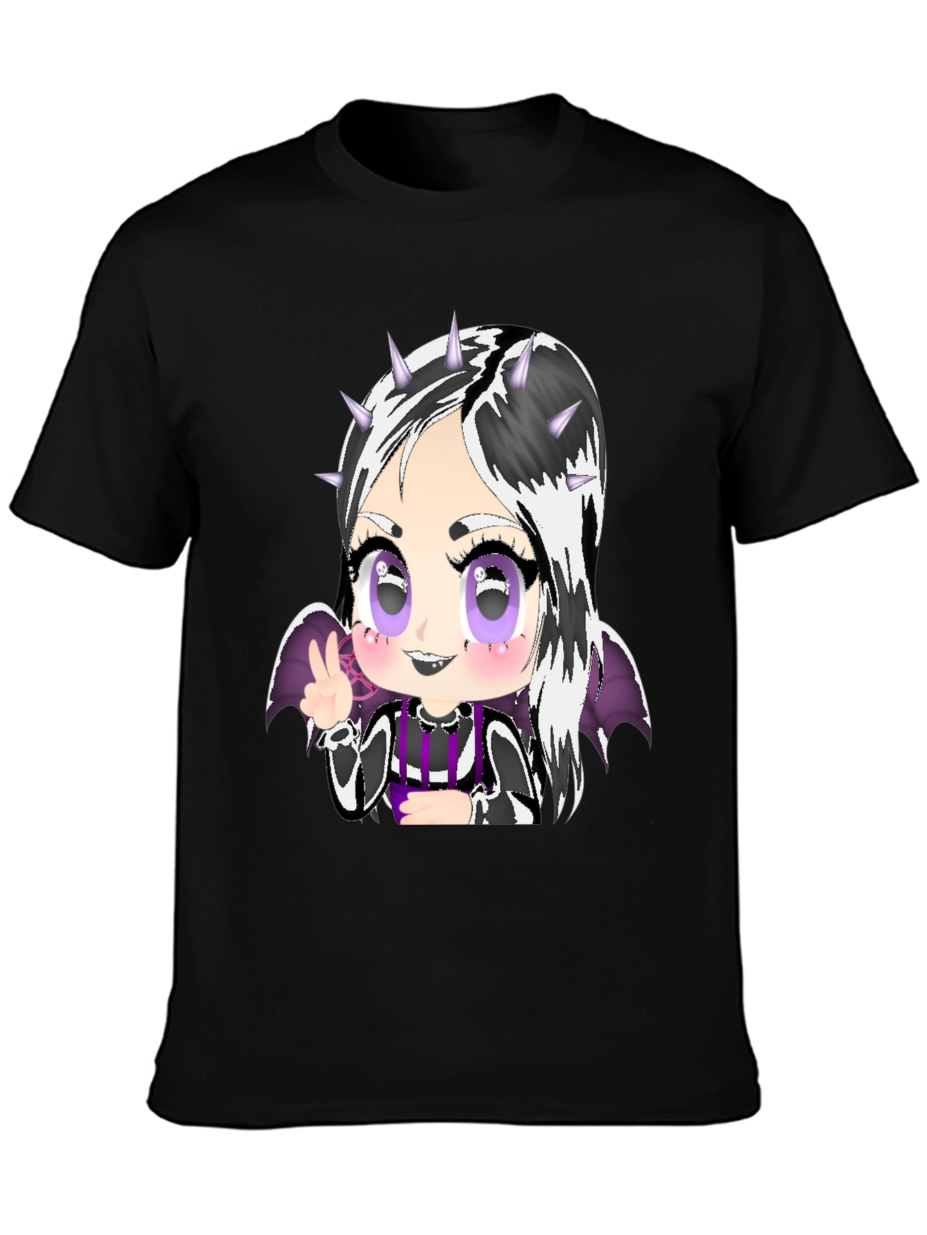Gothic Anime Character Black T-Shirt