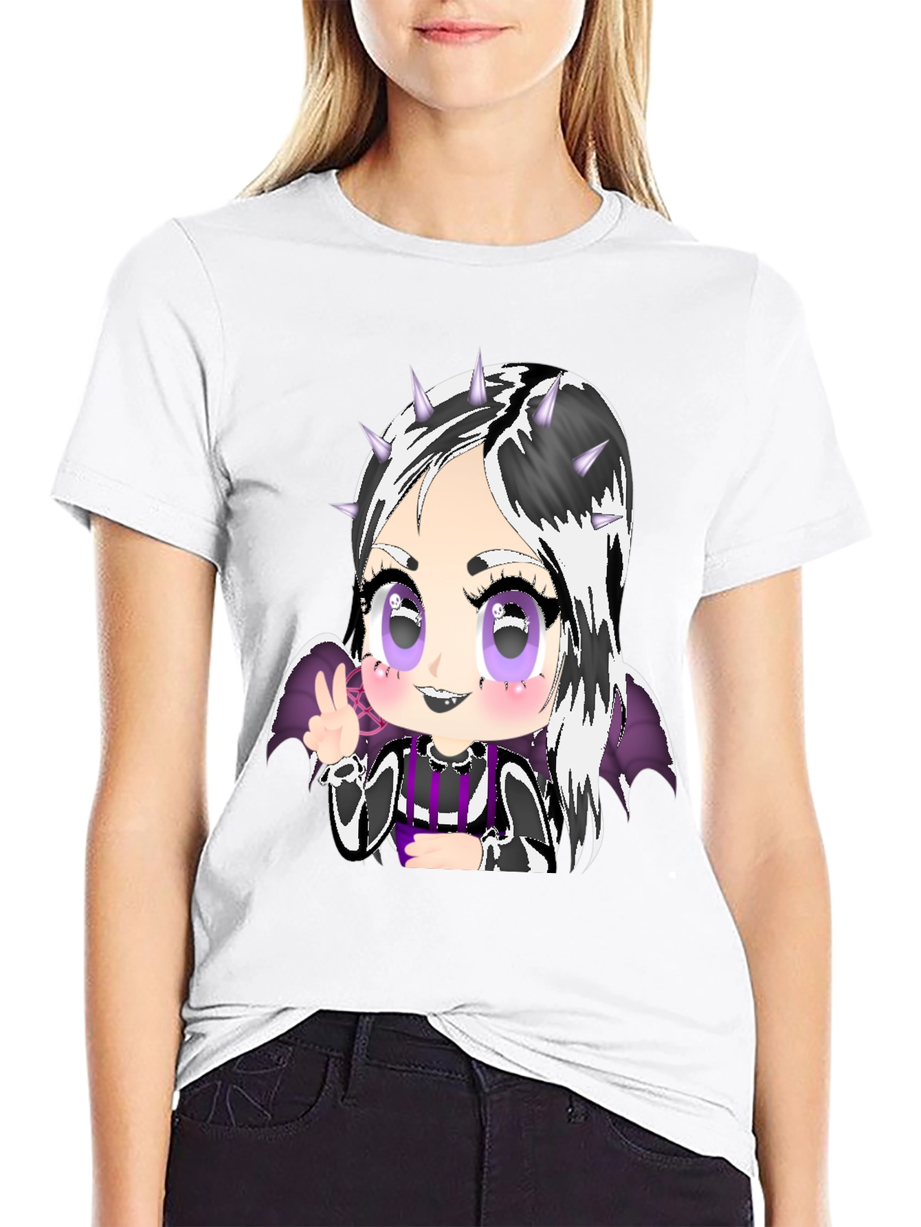 Gothic Anime Character Black T-Shirt