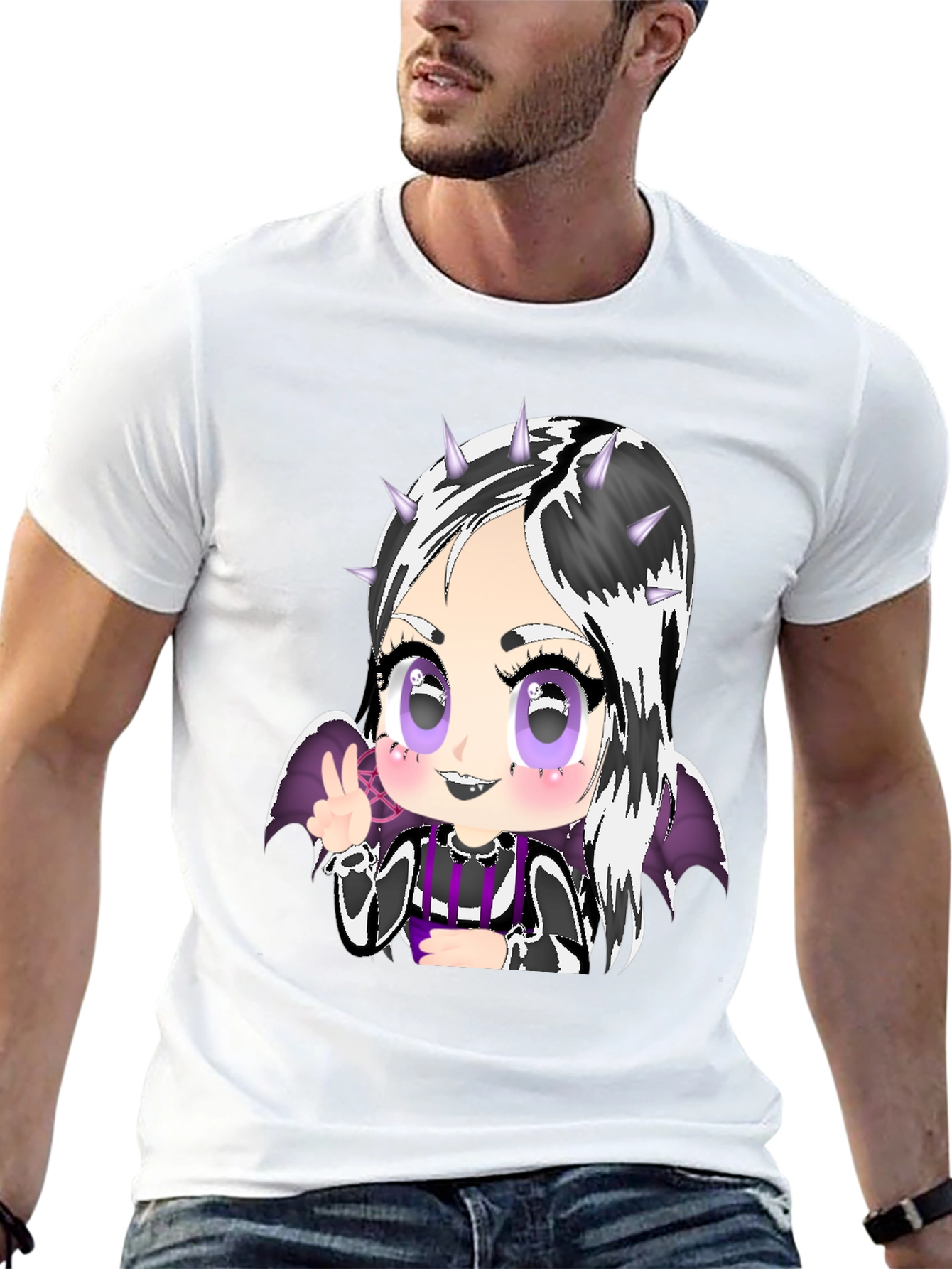 Gothic Anime Character Black T-Shirt
