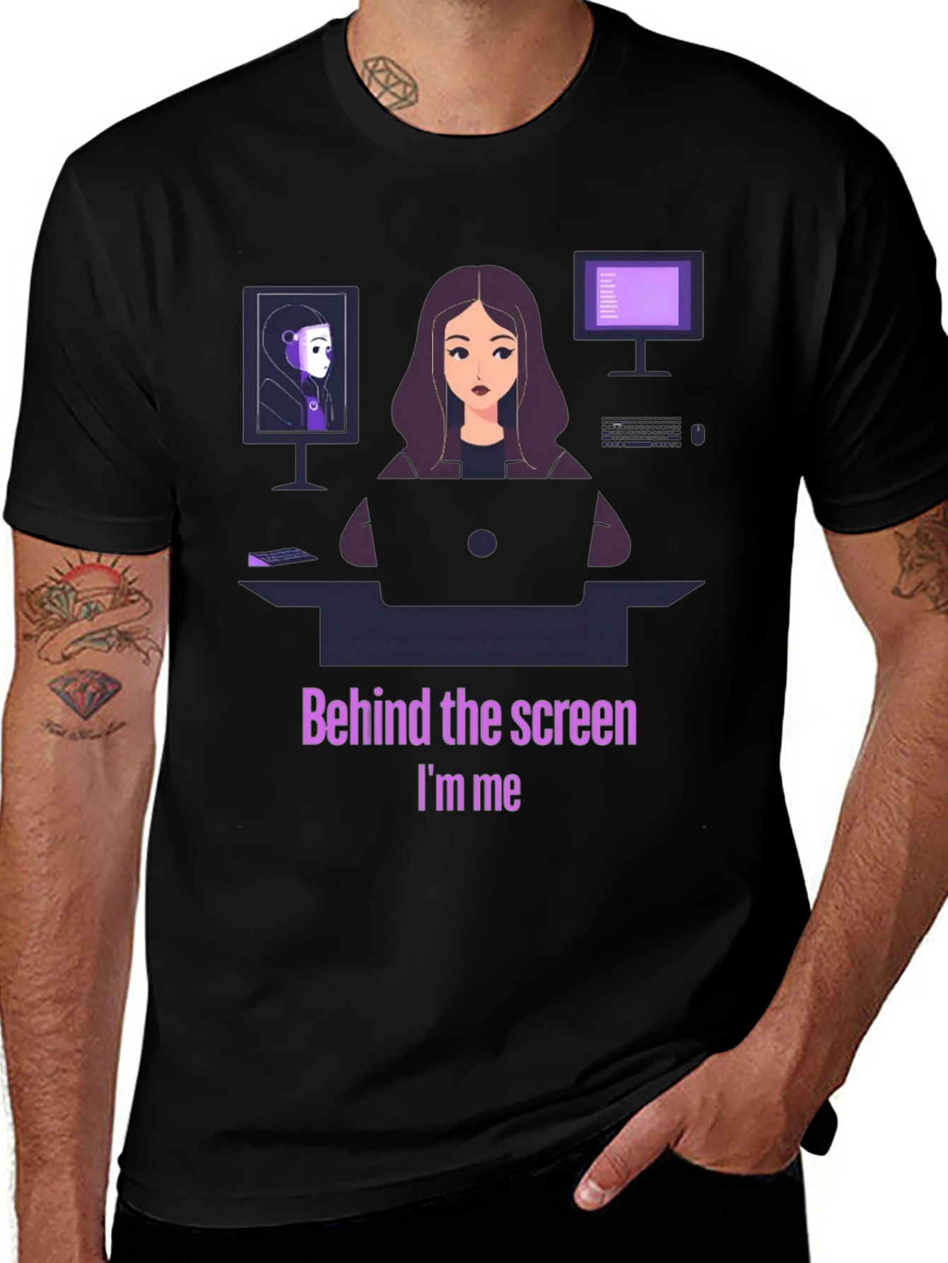 Behind the Screen T-Shirt - Coding Tech Programmer