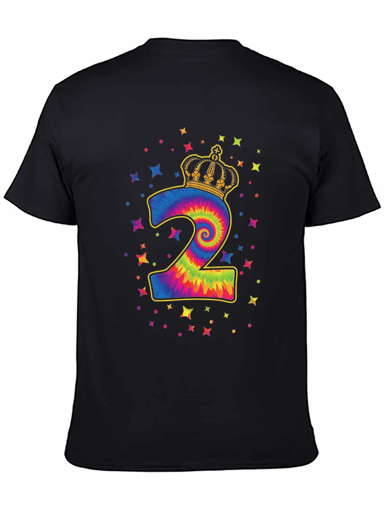 Tie-dye 2nd Birthday Party 2 Years Old Celebrant Unisex Casual T-Shirt – Clean Design For Daily Comfort