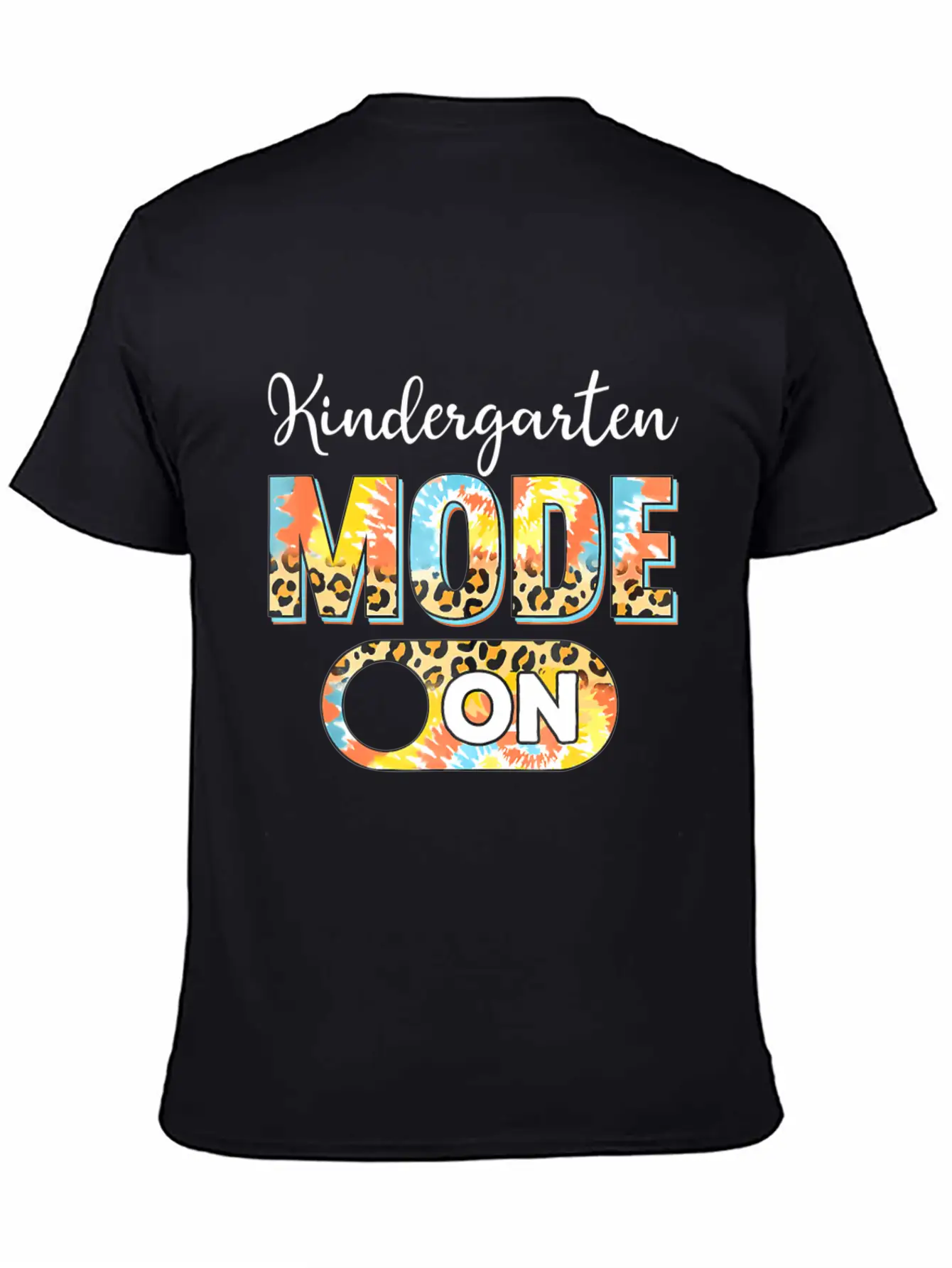 Tie Dye Back To School Kindergarten Mode On Leopar Unisex Casual T-Shirt – Clean Design For Daily Comfort