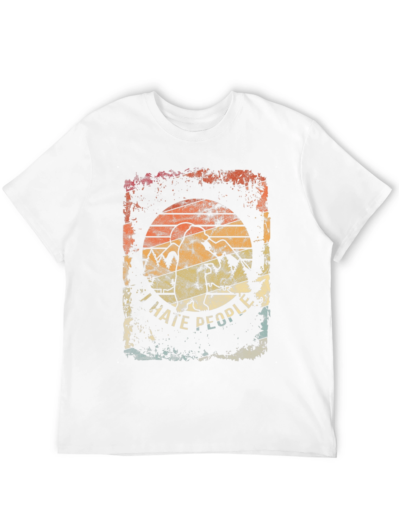 I Hate People Graphic Tee - Distressed Retro Design