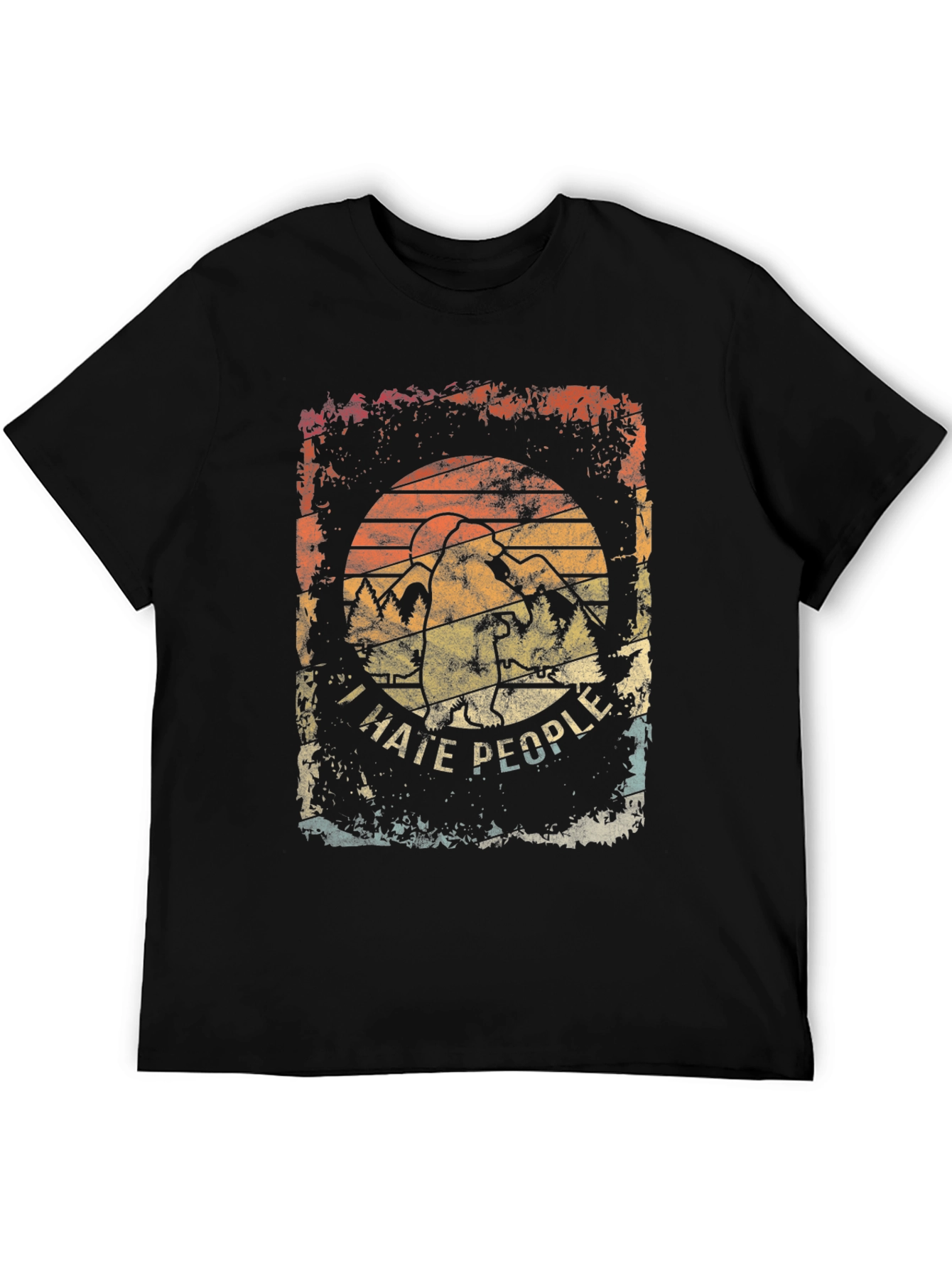 I Hate People Graphic Tee - Distressed Retro Design