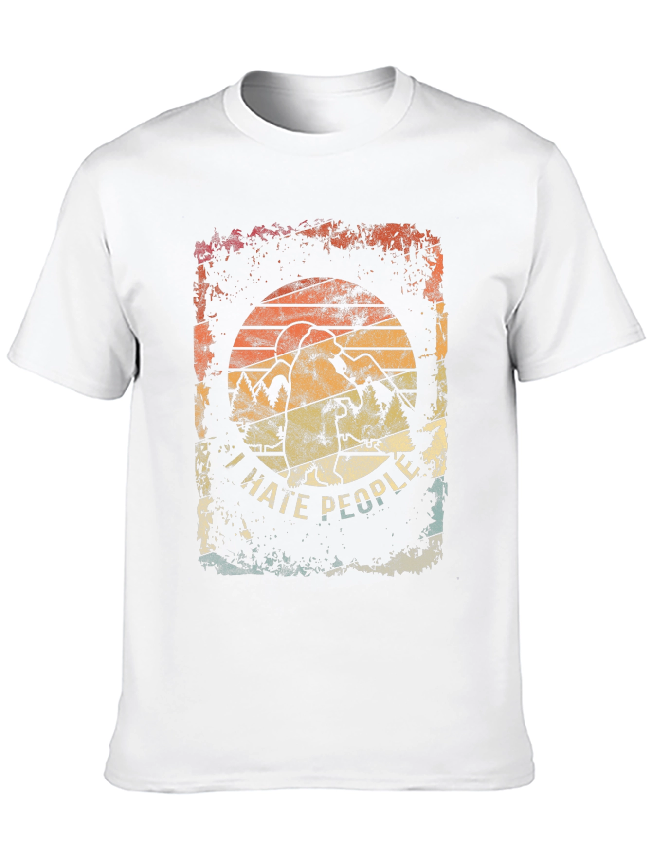 I Hate People Graphic Tee - Distressed Retro Design