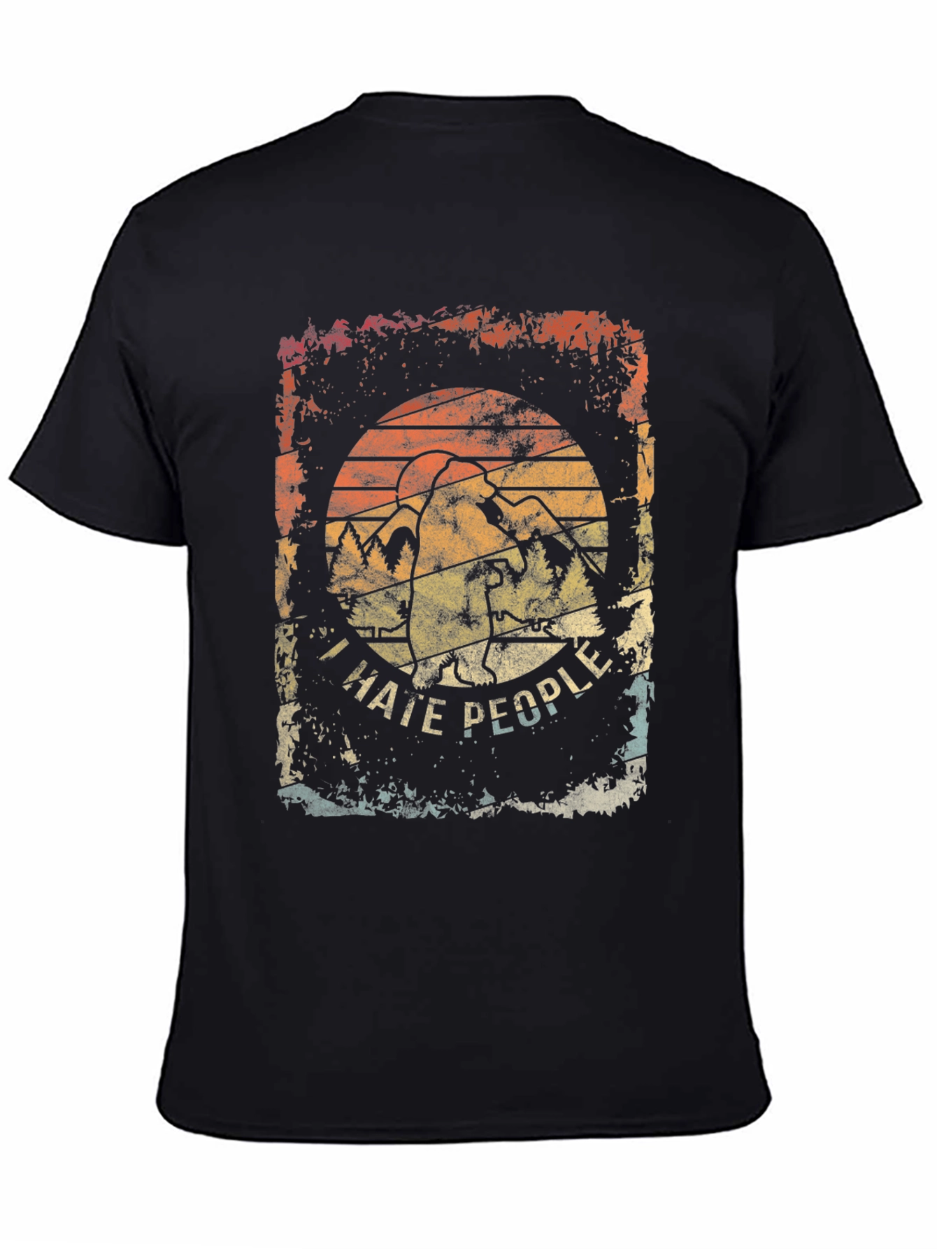 I Hate People Graphic Tee - Distressed Retro Design