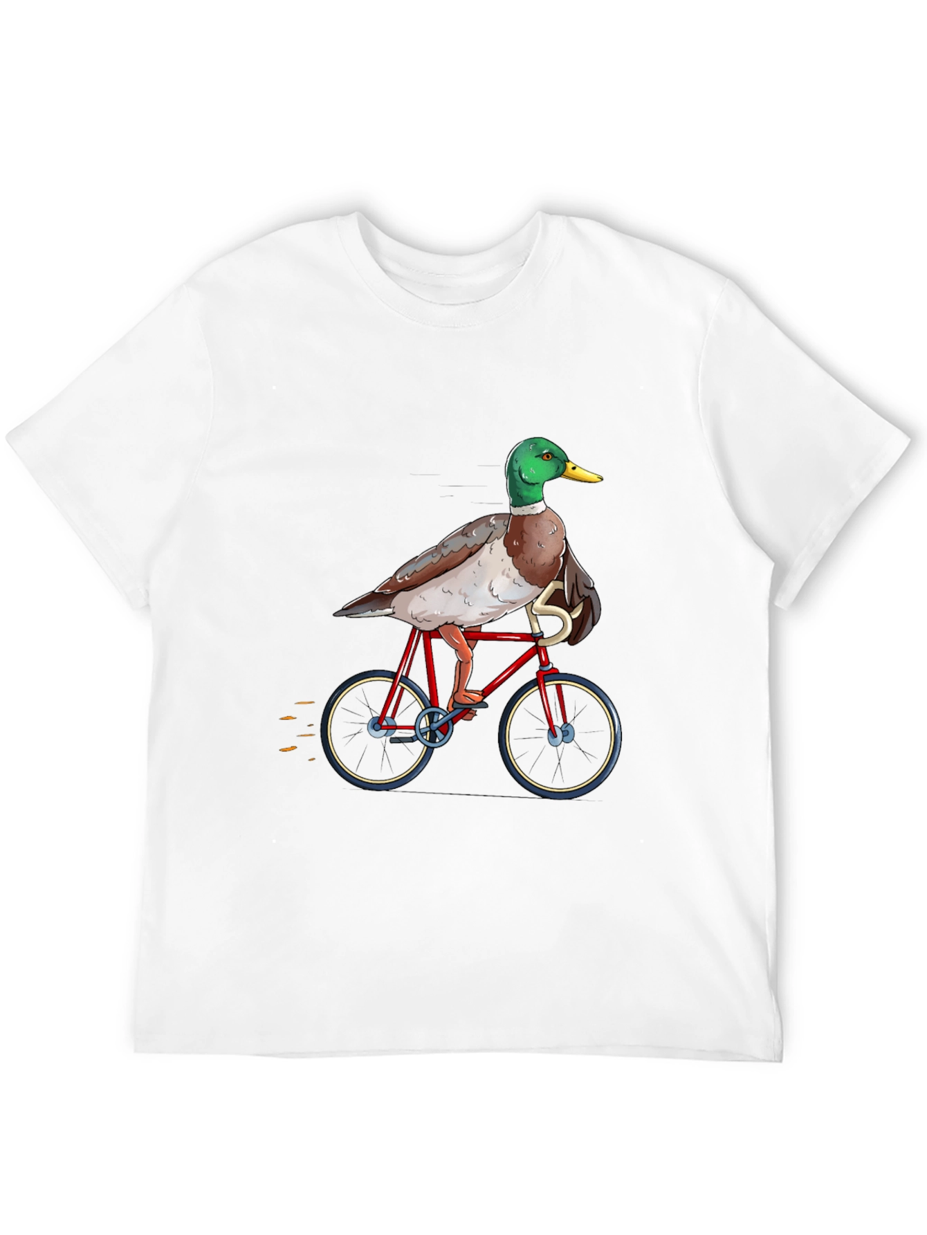 Duck Riding a Bicycle T-Shirt - Unique Graphic Tee