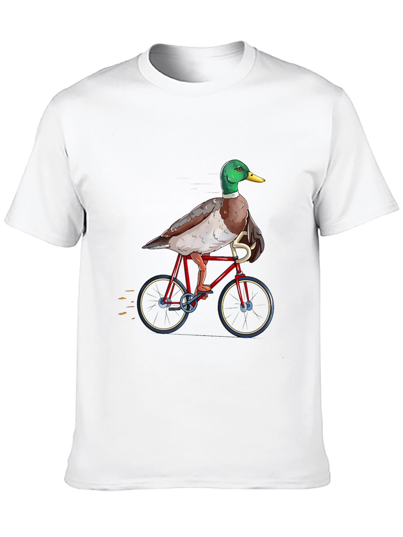 Duck Riding a Bicycle T-Shirt - Unique Graphic Tee