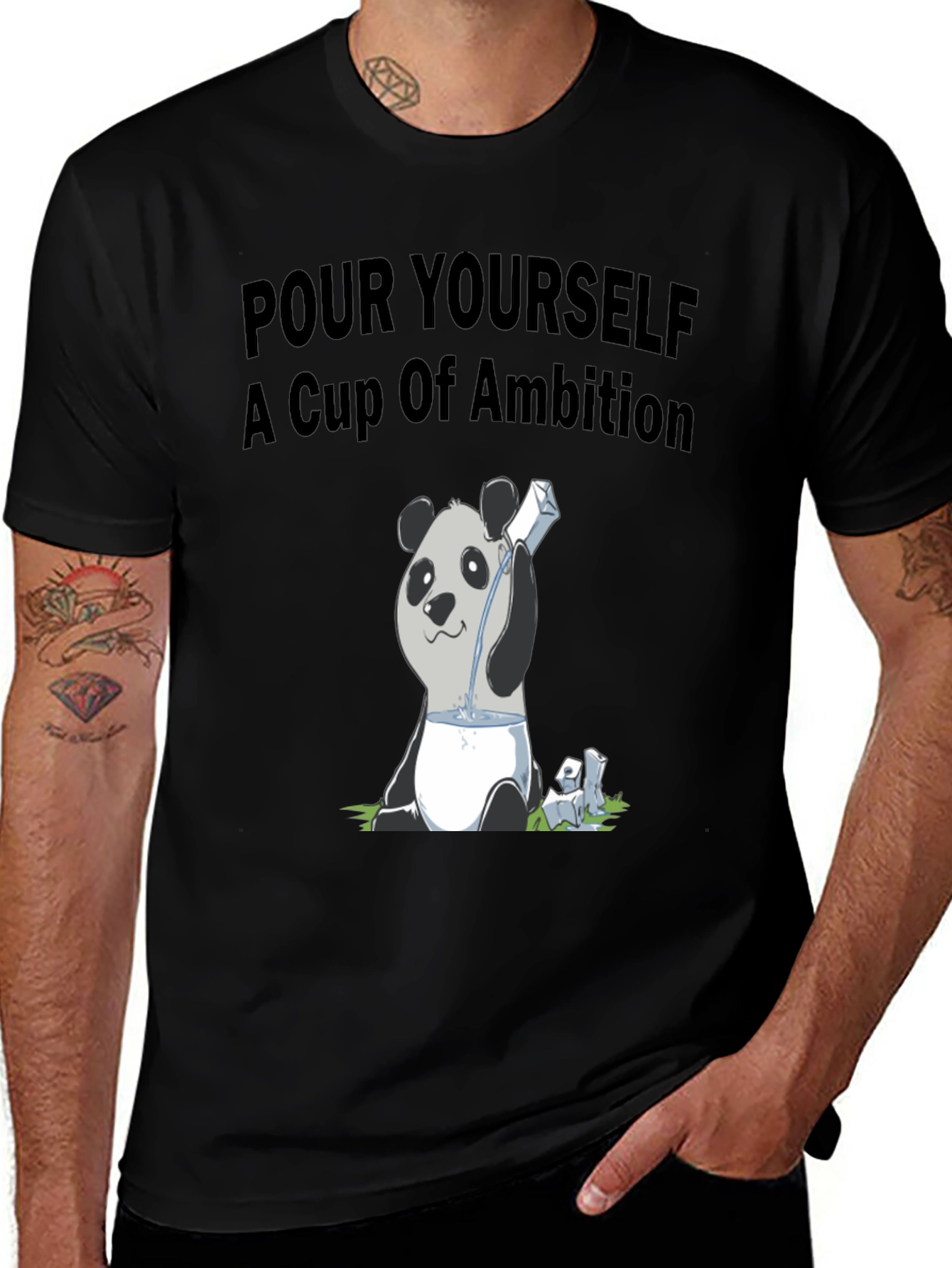 Ambition Panda T-Shirt: Pour Yourself a Cup