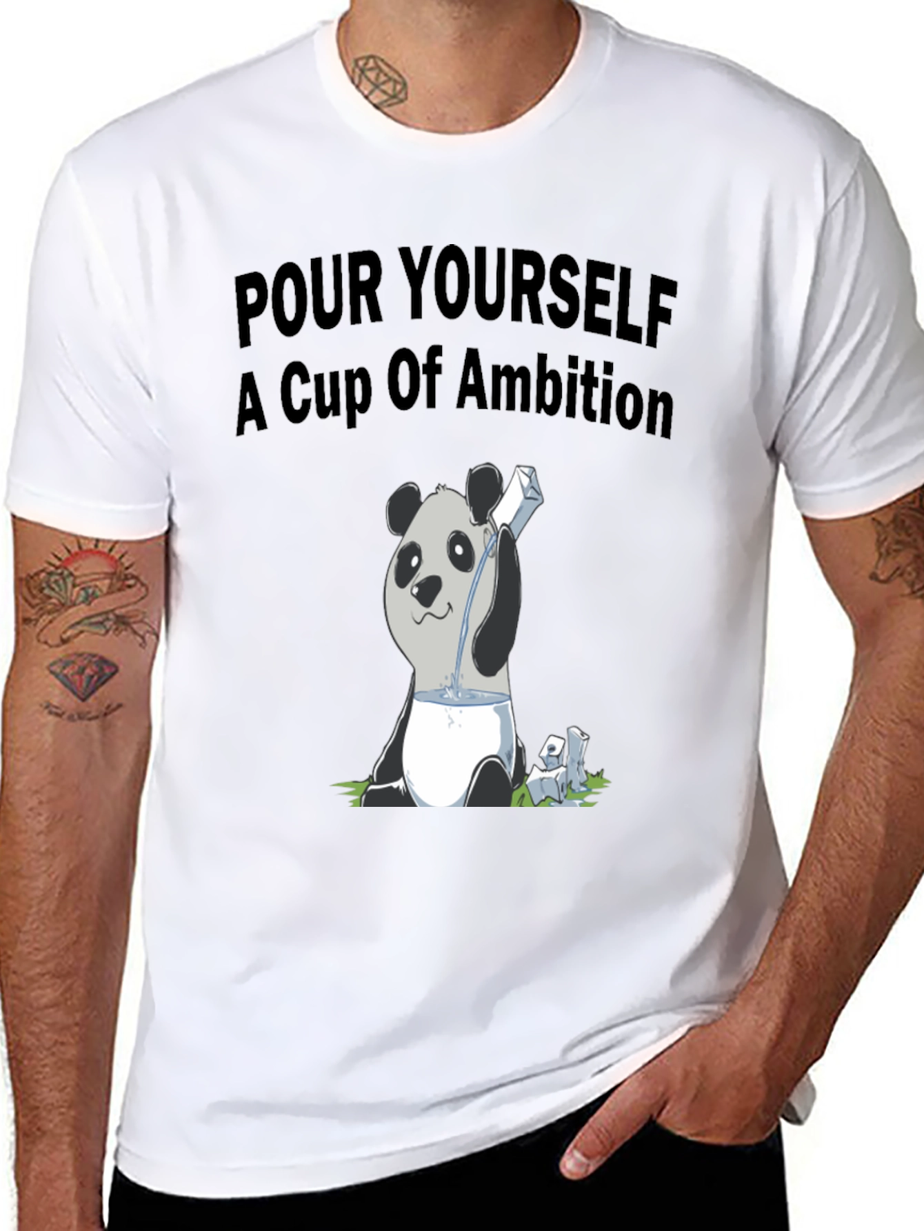 Ambition Panda T-Shirt: Pour Yourself a Cup