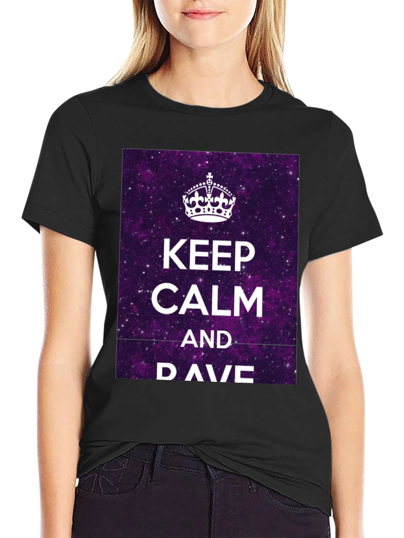 Keep Calm & DAVE T-Shirt - Galaxy Purple Graphic