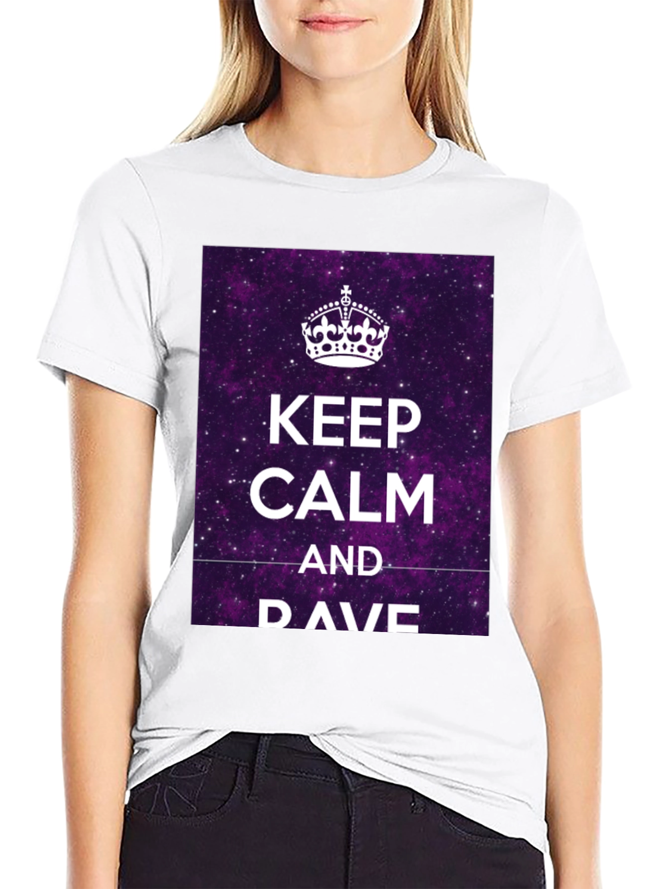 Keep Calm & DAVE T-Shirt - Galaxy Purple Graphic