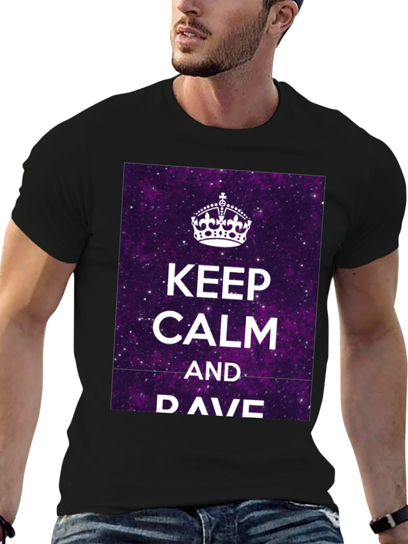 Keep Calm & DAVE T-Shirt - Galaxy Purple Graphic