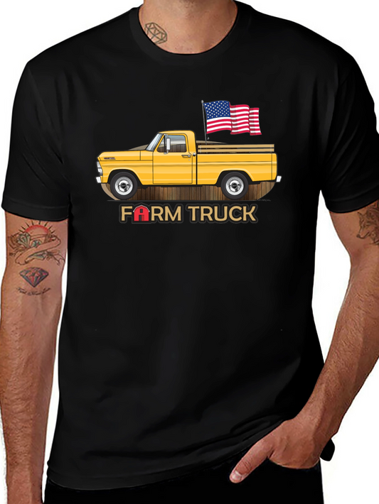 Farm Truck Graphic Tee - Patriotic Vintage Design