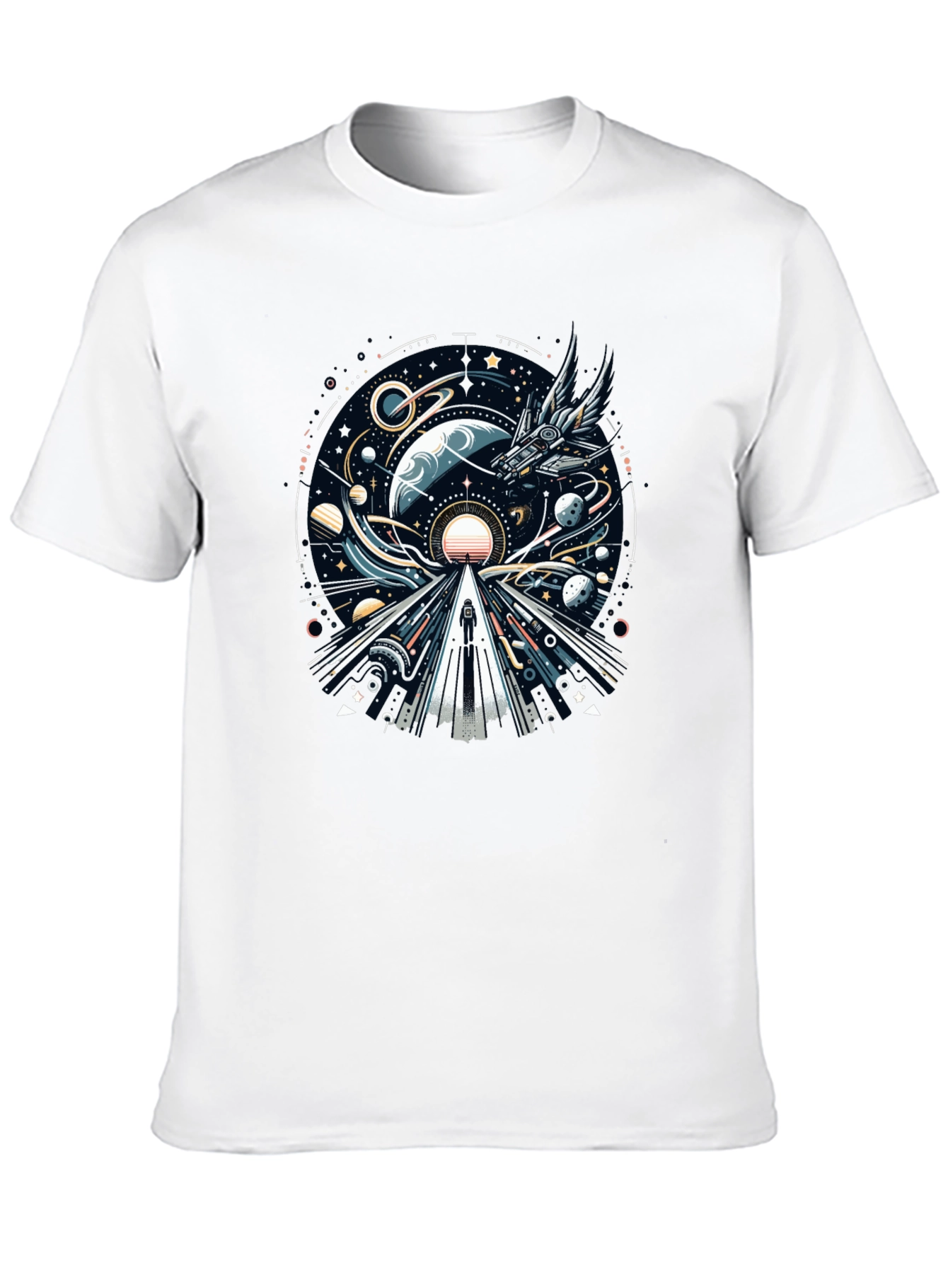 Cosmic Journey Graphic Tee - Black Unisex T-Shirt