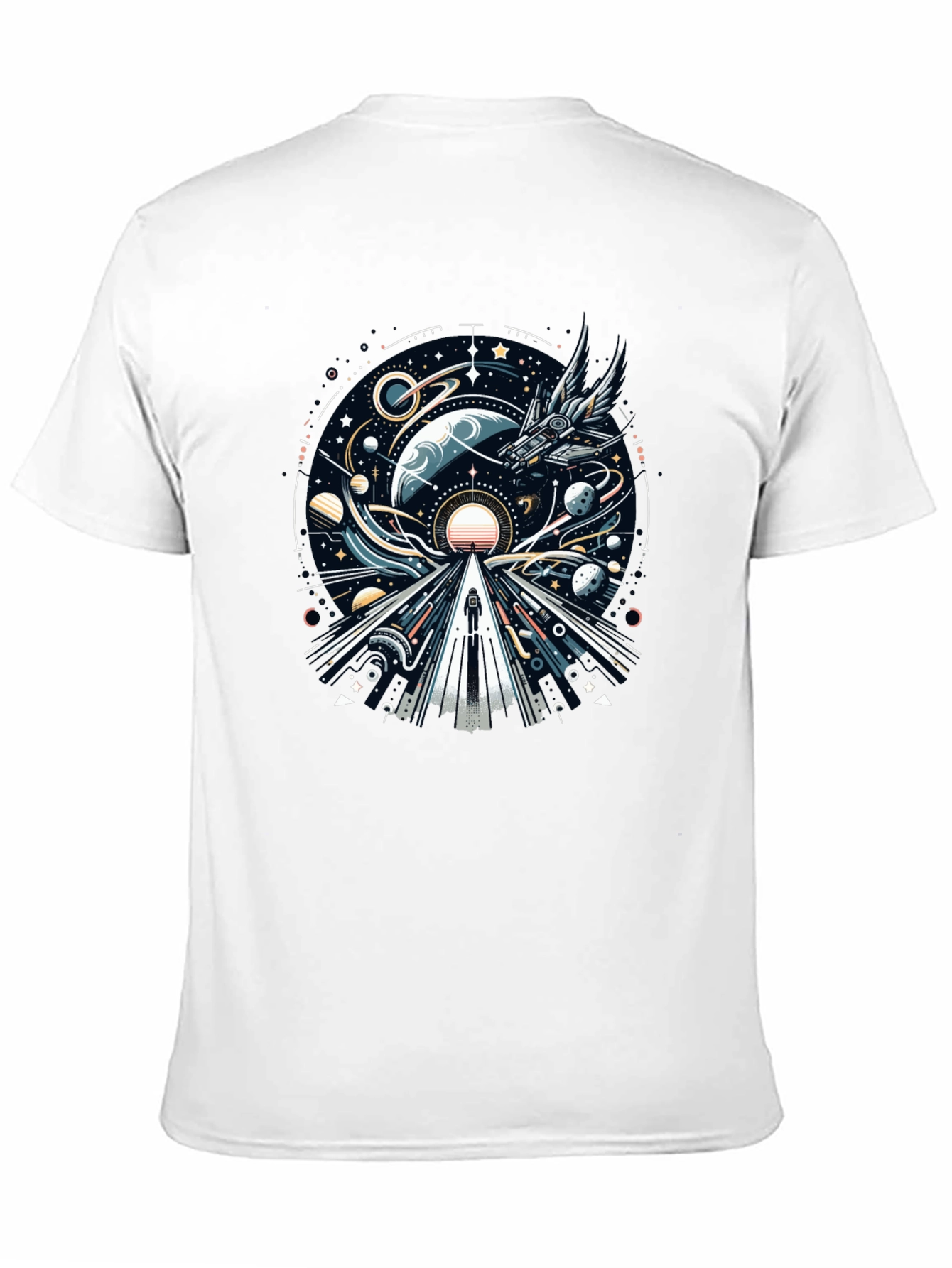 Cosmic Journey Graphic Tee - Black Unisex T-Shirt