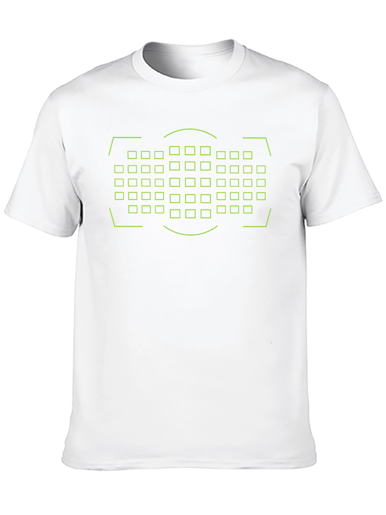 Grid Matrix Black Tee - Modern Geometric Design