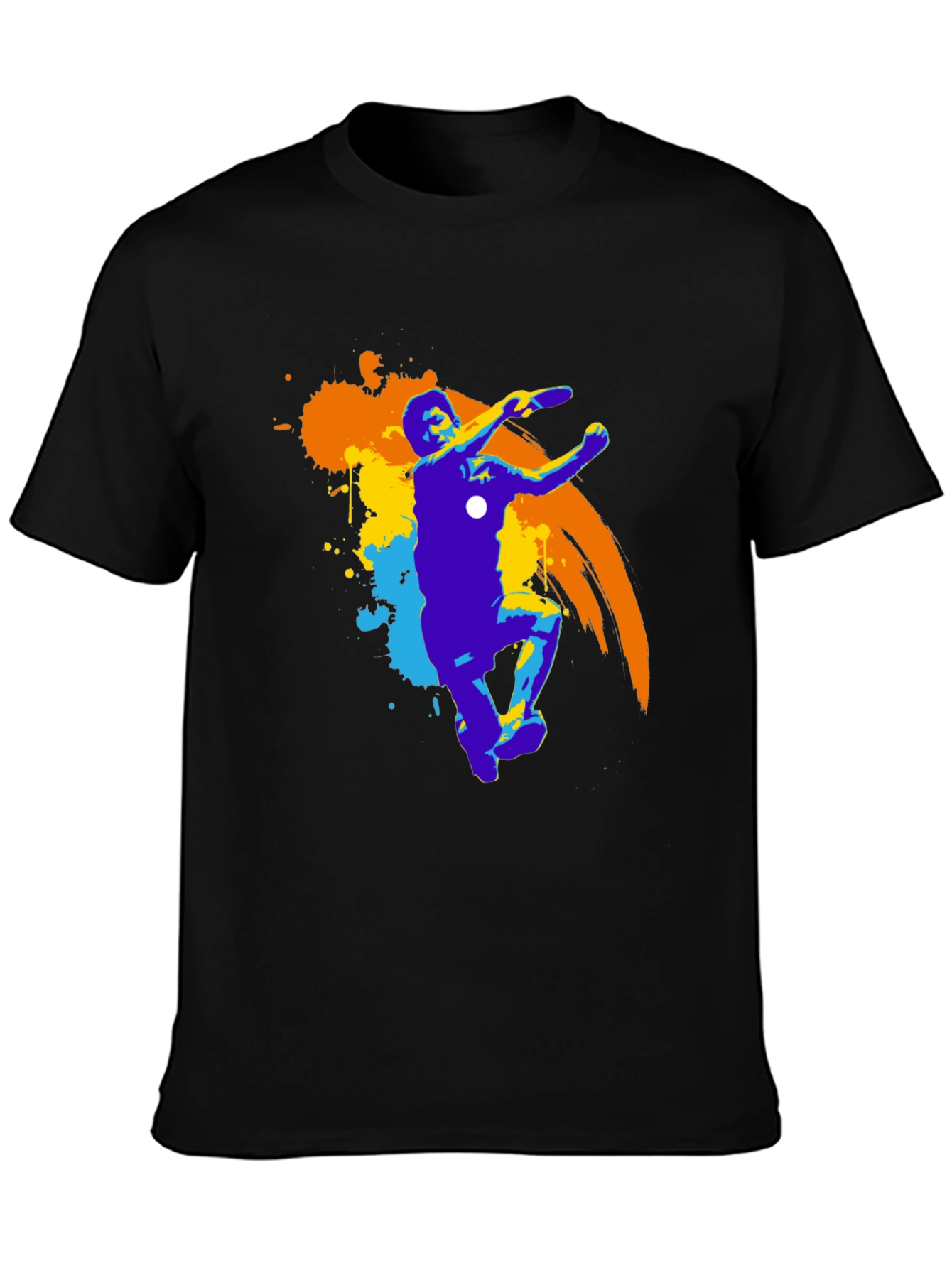 Frisbee Player Graphic Tee - Black