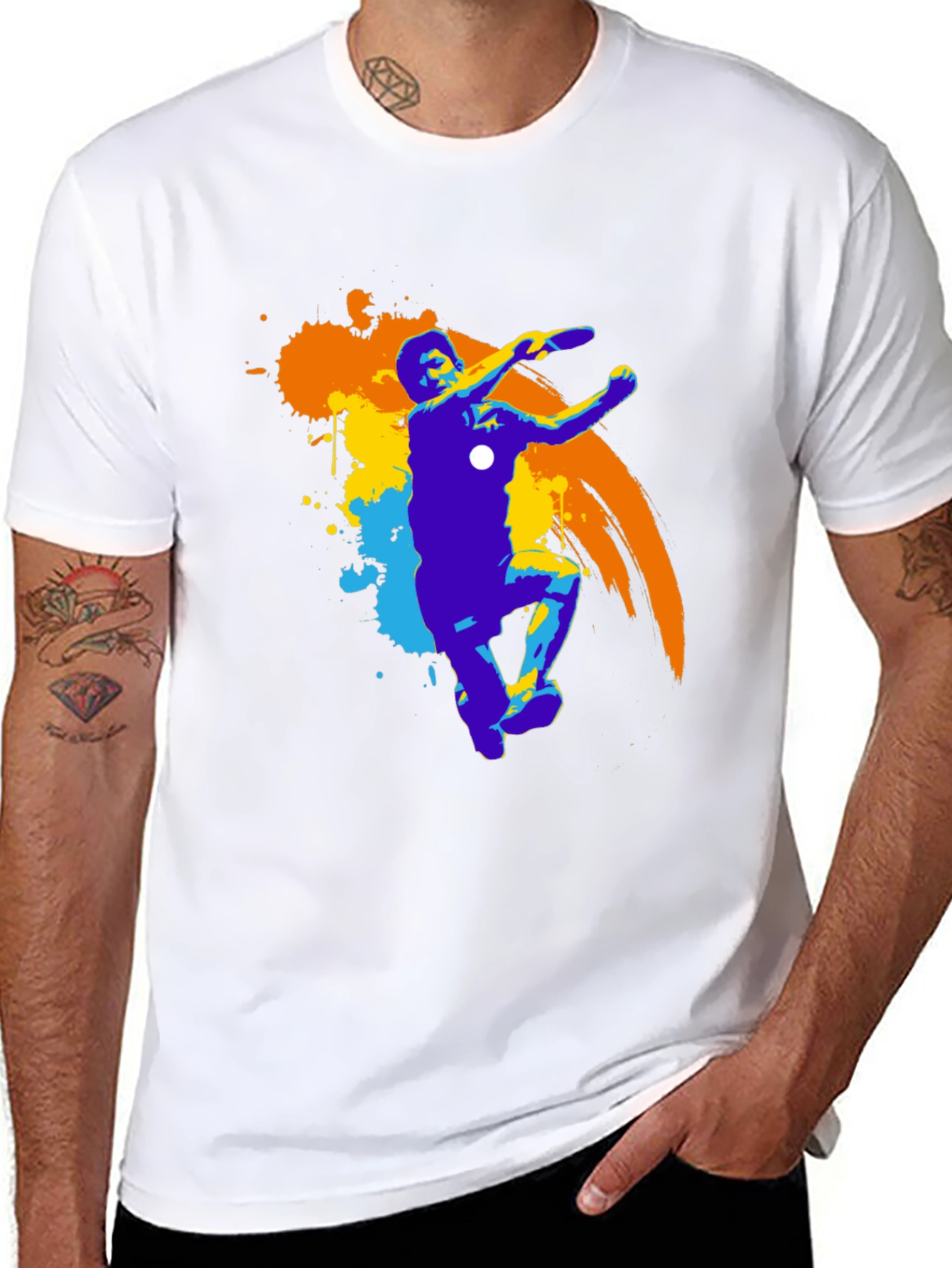 Frisbee Player Graphic Tee - Black