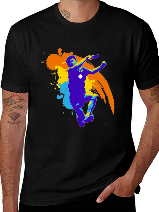Frisbee Player Graphic Tee - Black